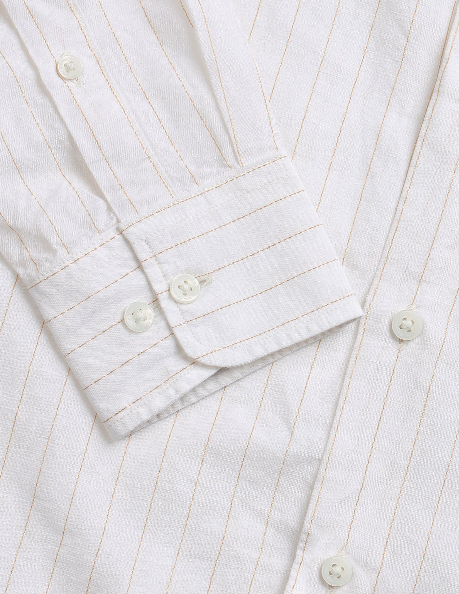 Vertical Striped Regular Fit Shirt Beige - U.S. Polo Assn. India | Large