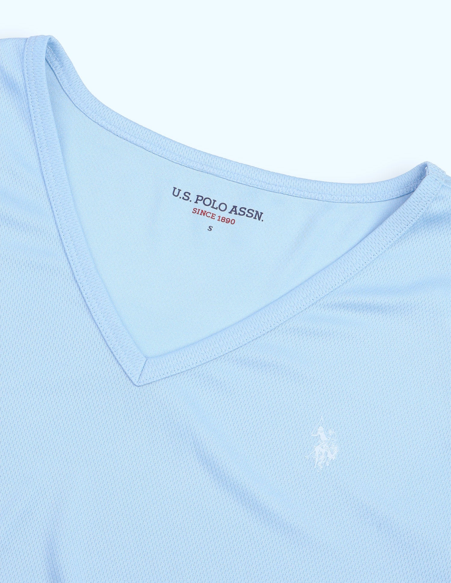 Solid Fitted T-Shirt Light Blue - U.S. Polo Assn. India | Large