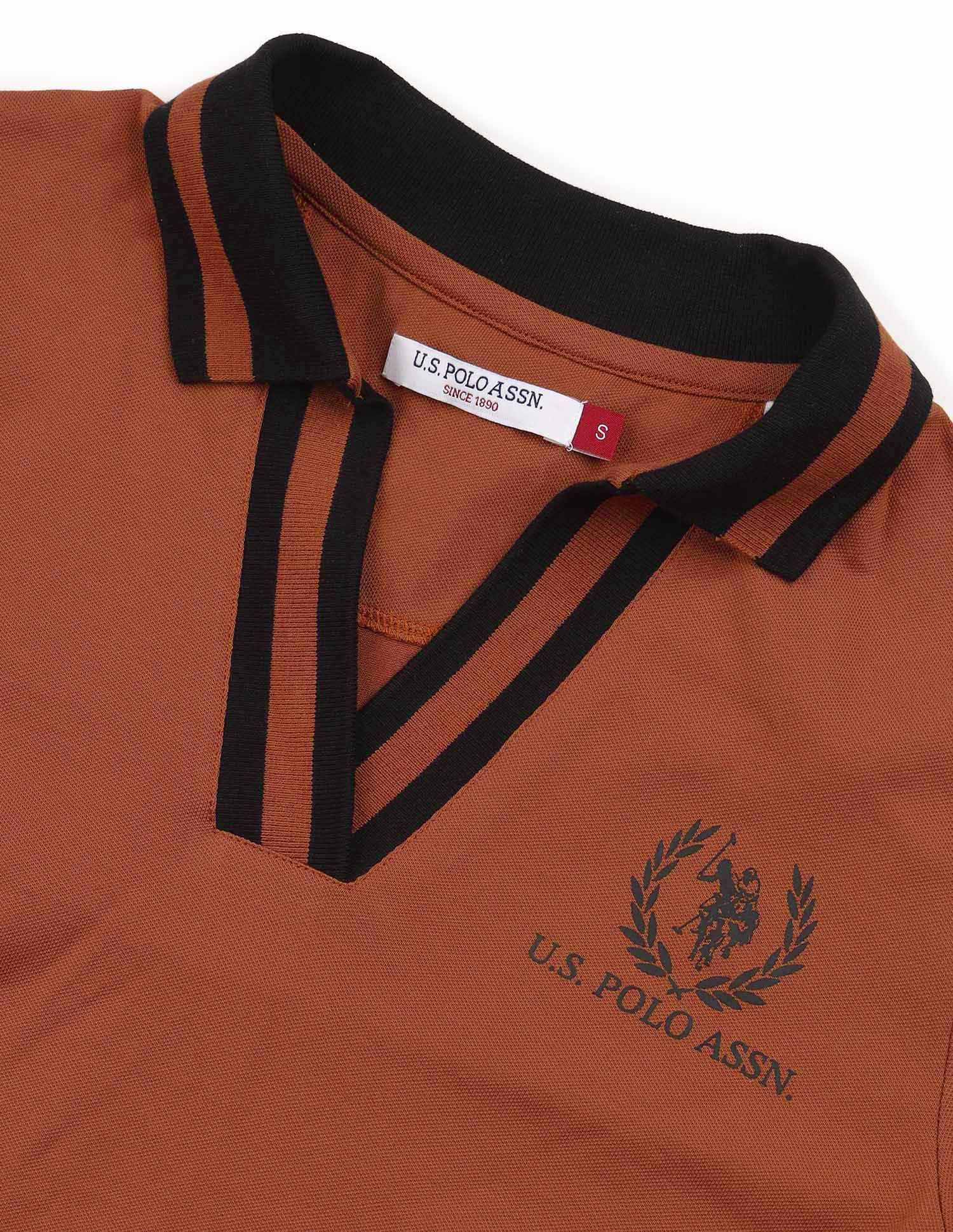 Regular Fit Solid Polo Shirt Rust - U.S. POLO ASSN. | Large