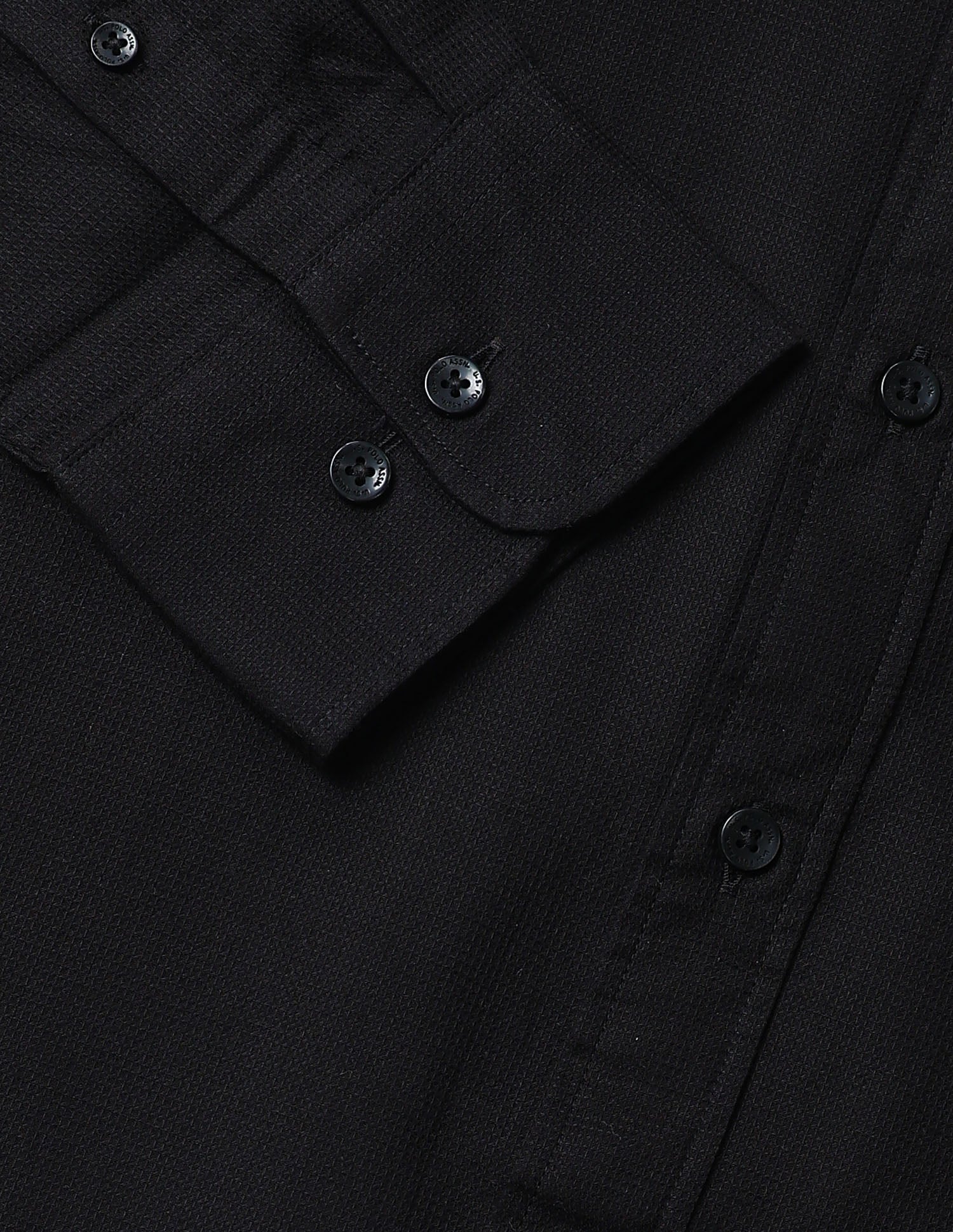 Tailored Fit Textured Shirt Black - U.S. POLO ASSN. | Large