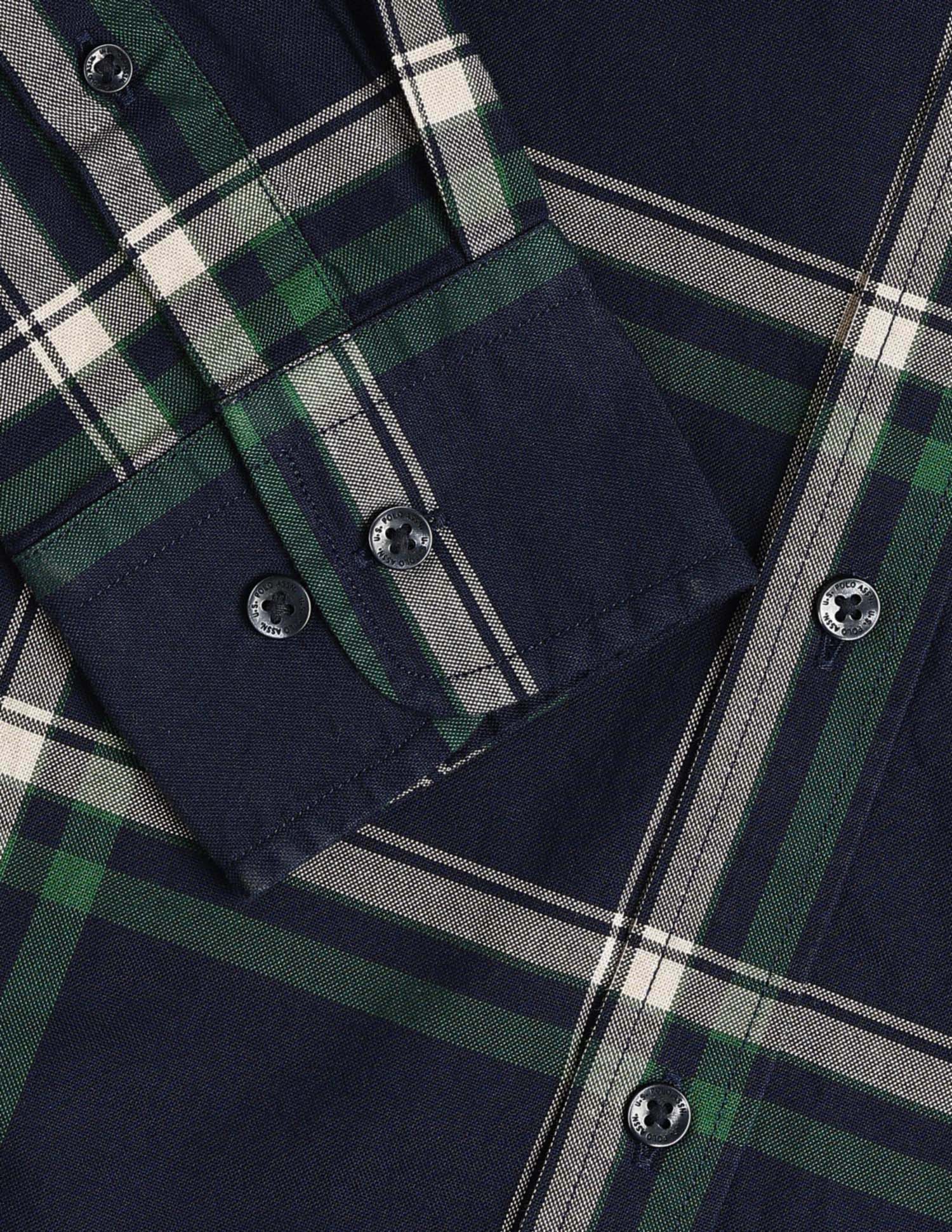 Grid Tattersall Checked Regular Fit Shirt Navy - U.S. Polo Assn. India | Large