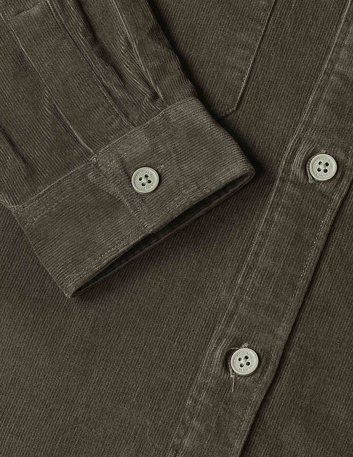 Solid Regular Fit Shirt Olive - U.S. Polo Assn. India | Large