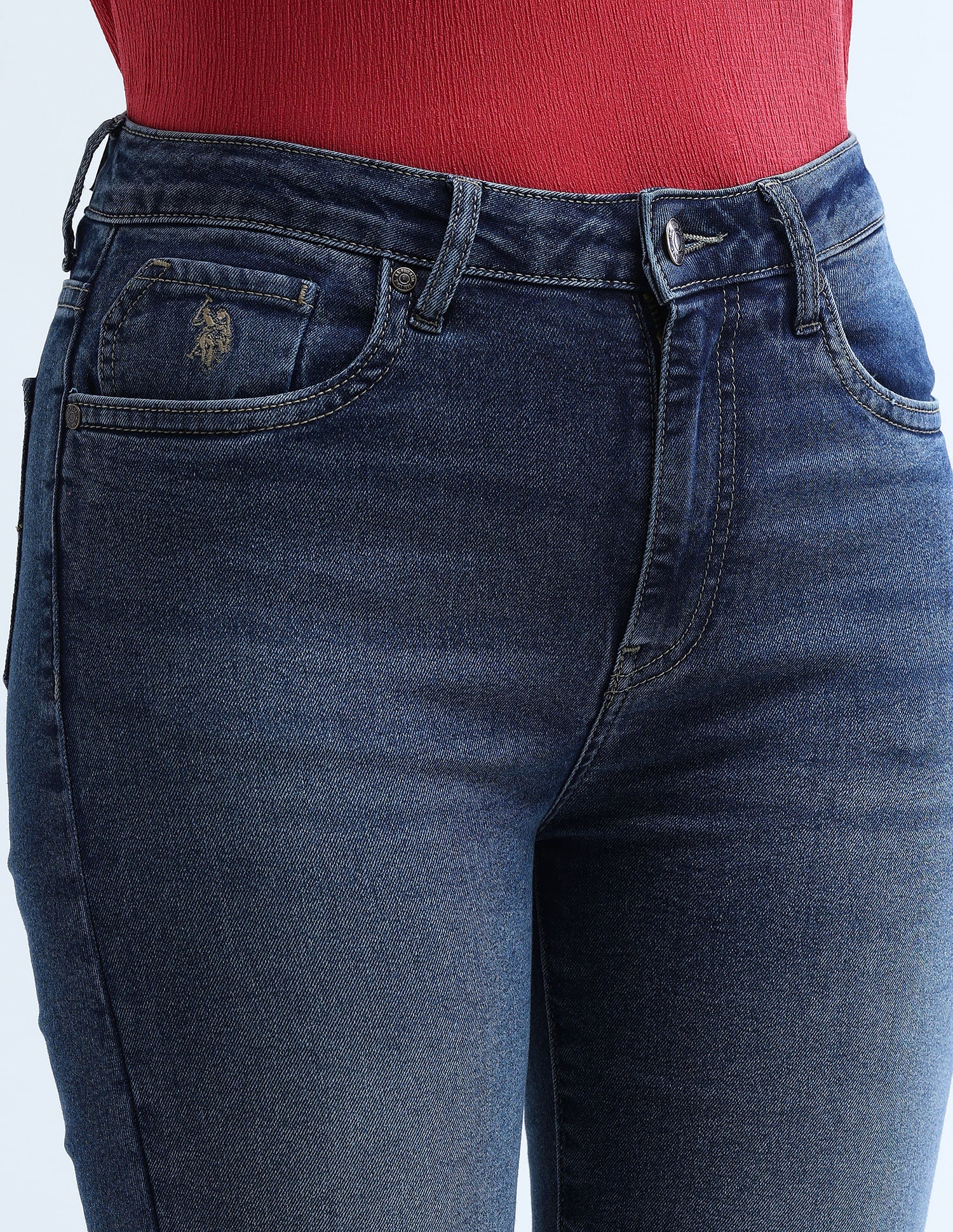 High Rise Extreme Flare Jeans Dark Blue - U.S. POLO ASSN. | Large