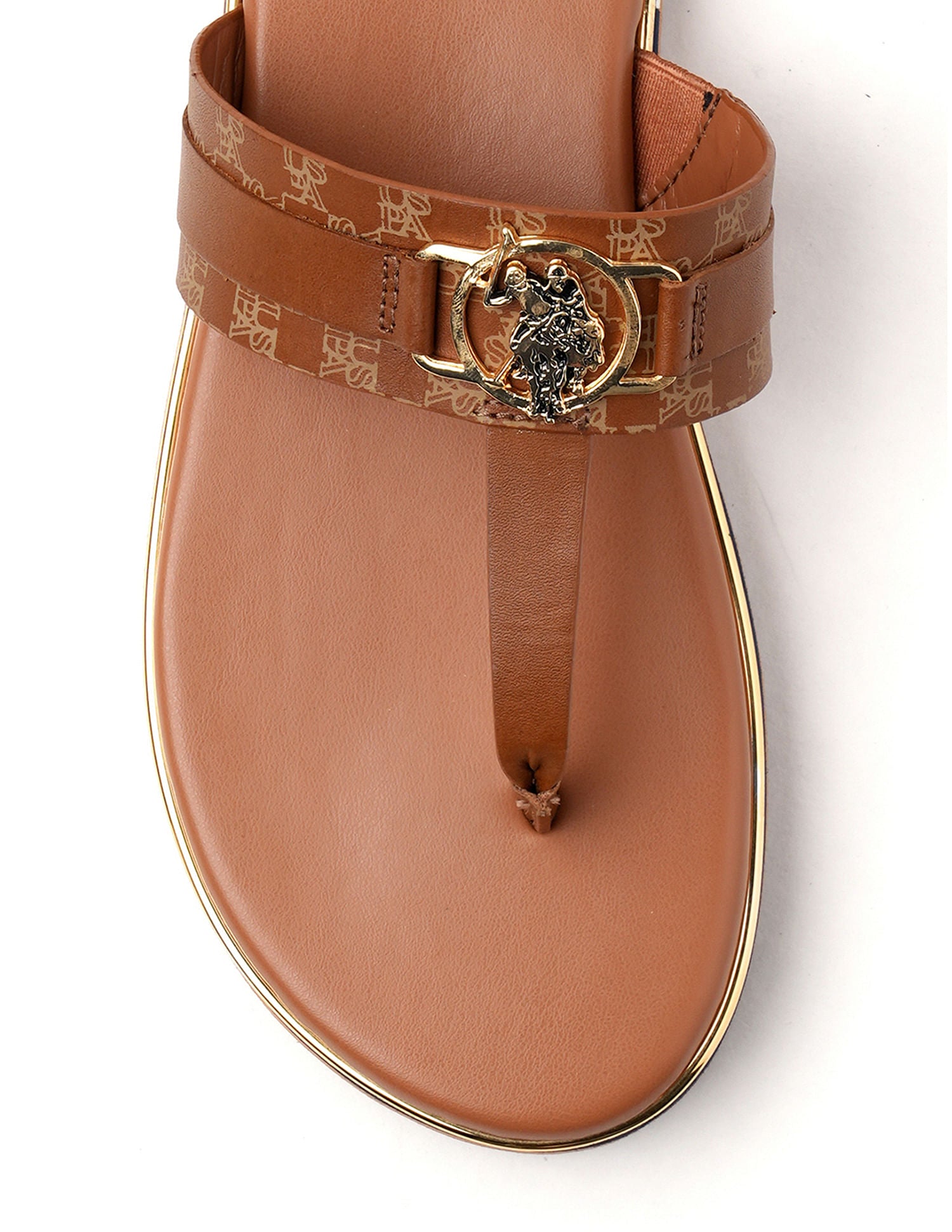 Women Abigail Flat Sandals Tan - U.S. POLO ASSN. | Large