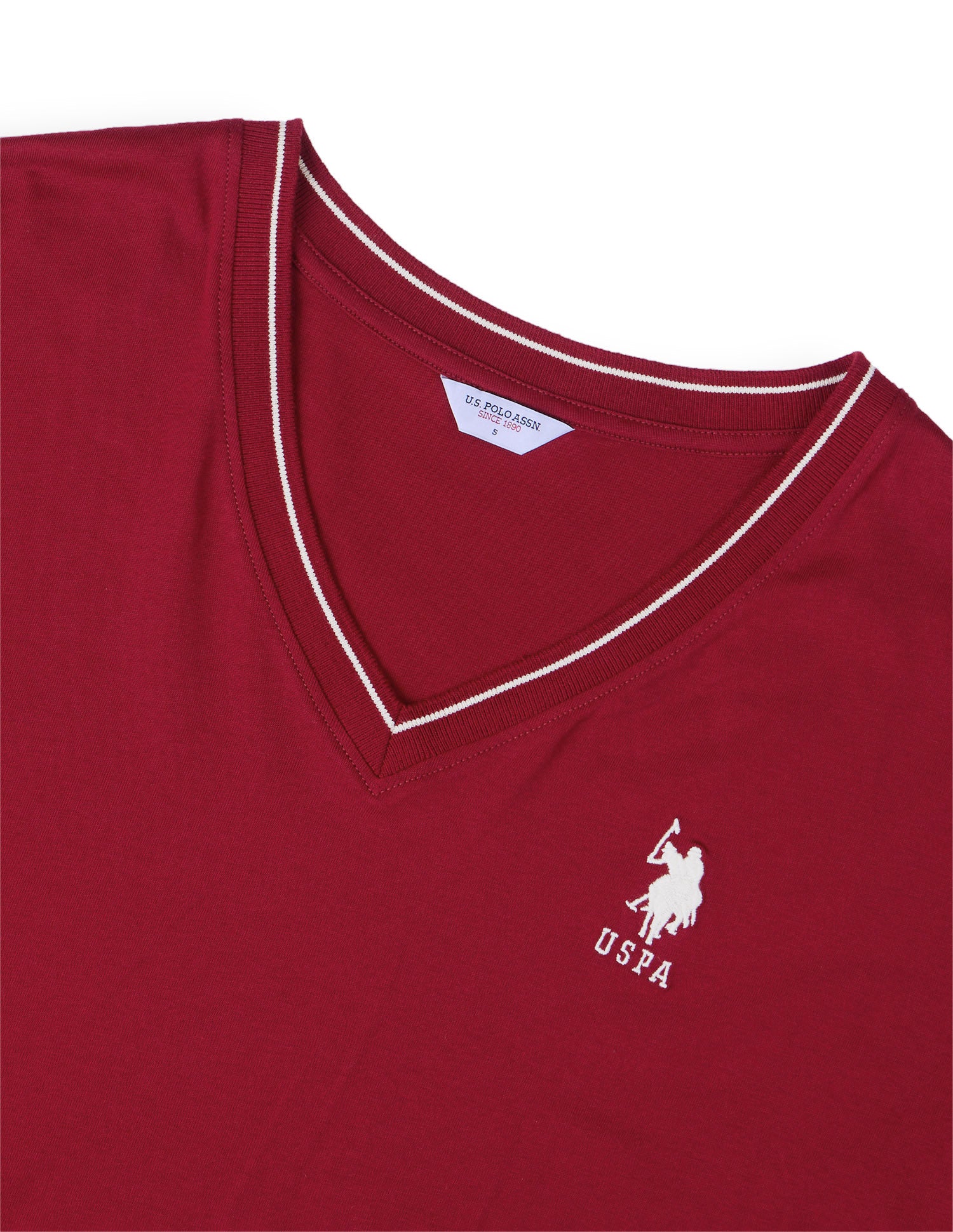 Solid Relaxed Fit T-Shirt Dark Red - U.S. Polo Assn. India | Large