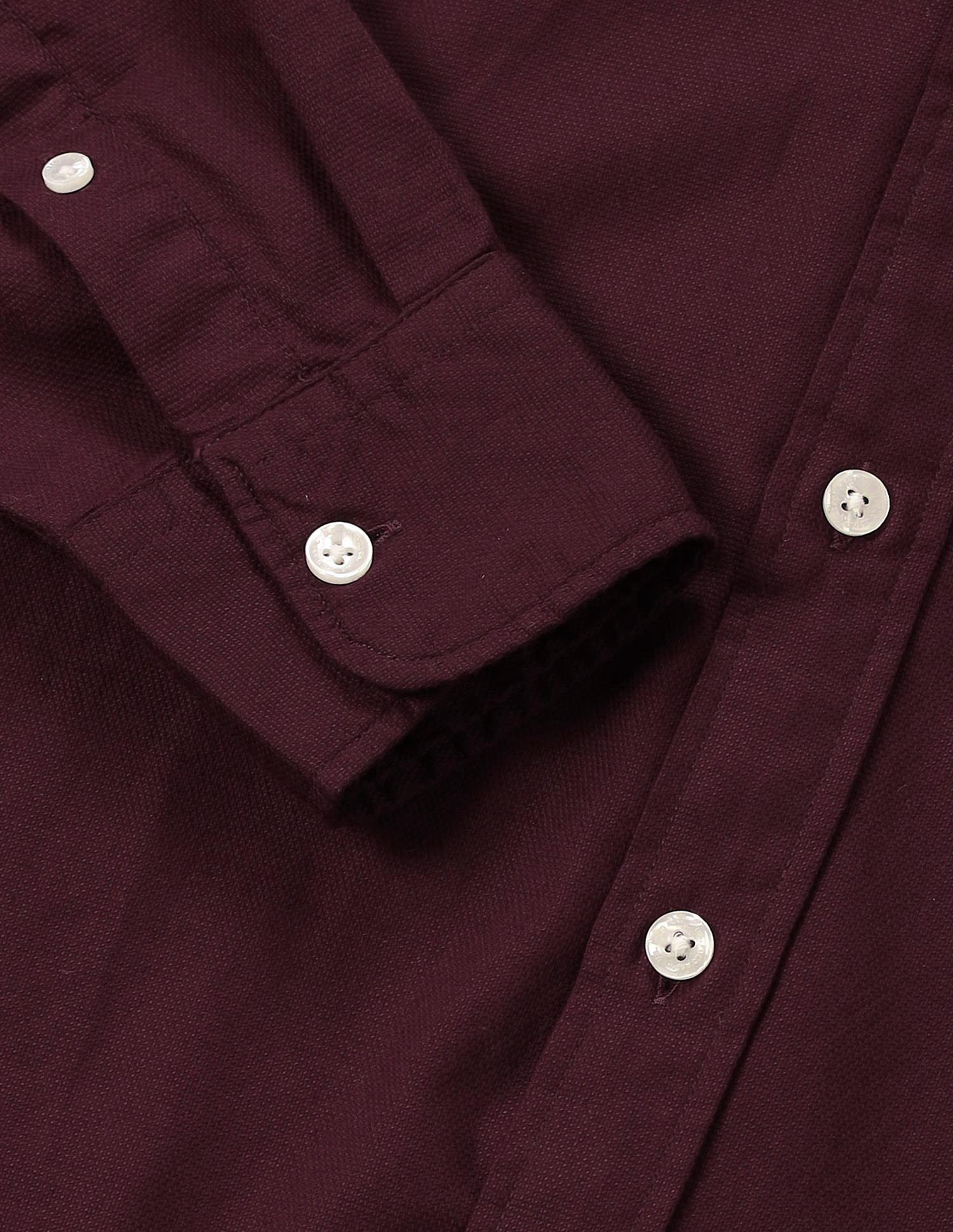 Tailored Fit Dobby Shirt Burgundy - U.S. POLO ASSN. | Large