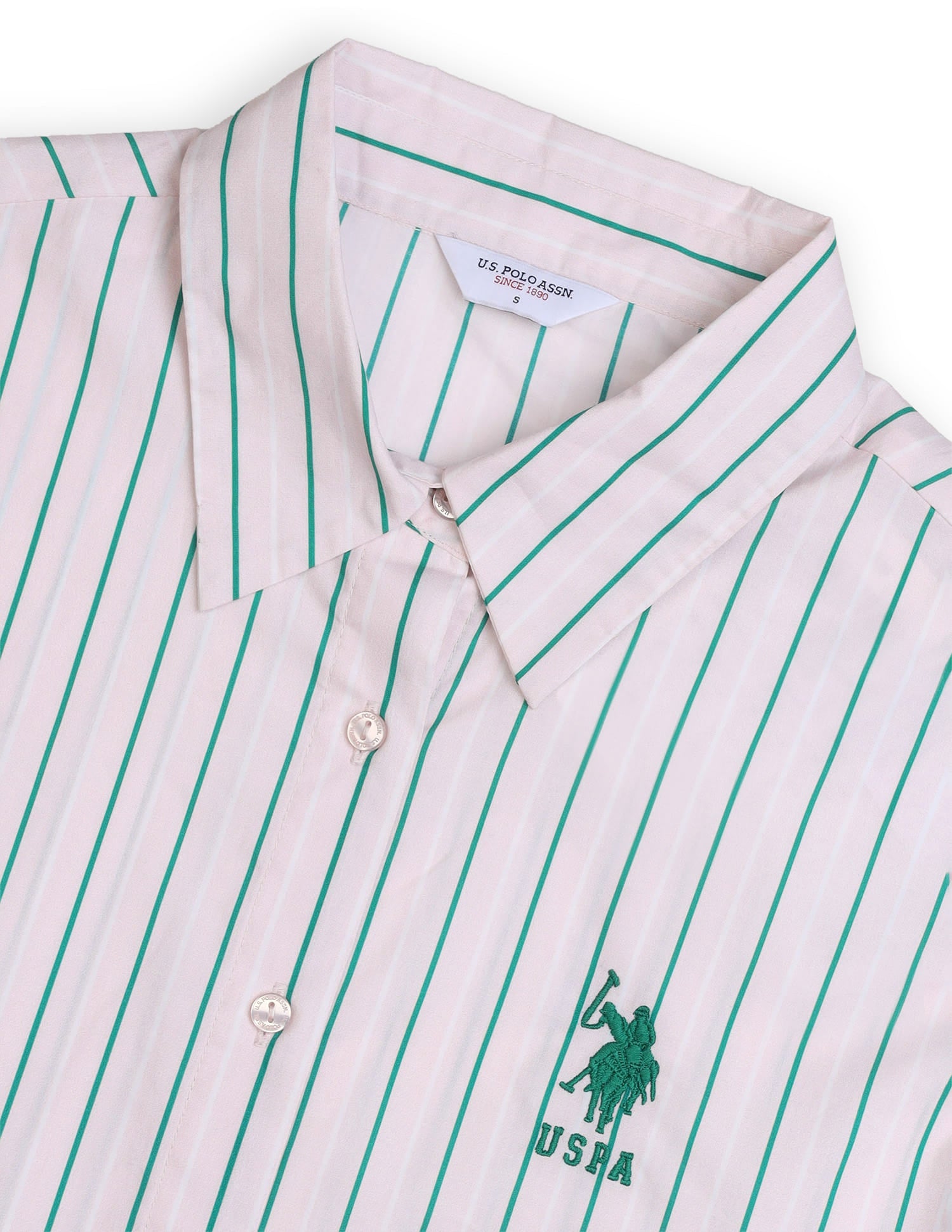 Vertical Striped Relaxed Fit Shirt Pink - U.S. Polo Assn. India | Large