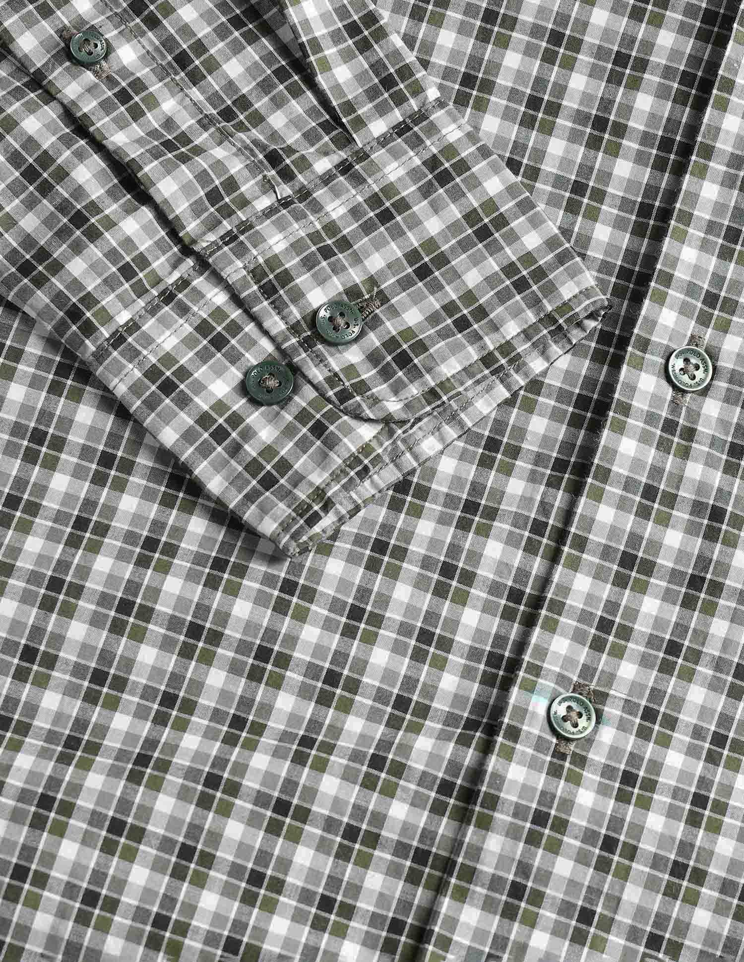 Tartan Checked Tailored Fit Shirt Olive - U.S. Polo Assn. India | Large