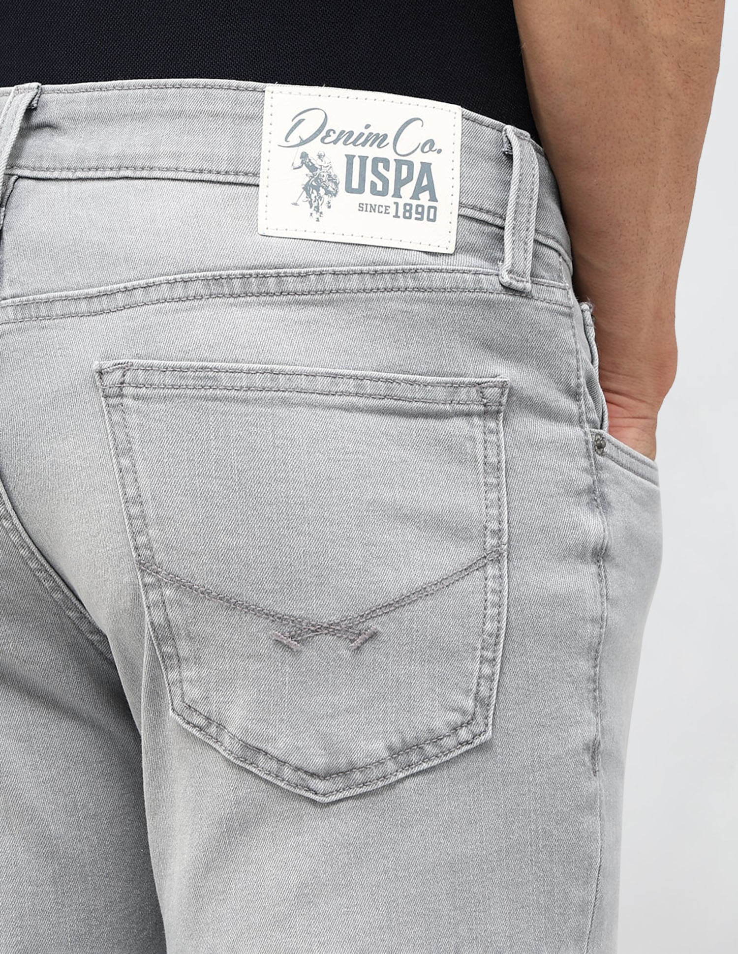 Brandon Slim Tapered Fit Grey Jeans Light Grey Wash - U.S. POLO ASSN. | Large