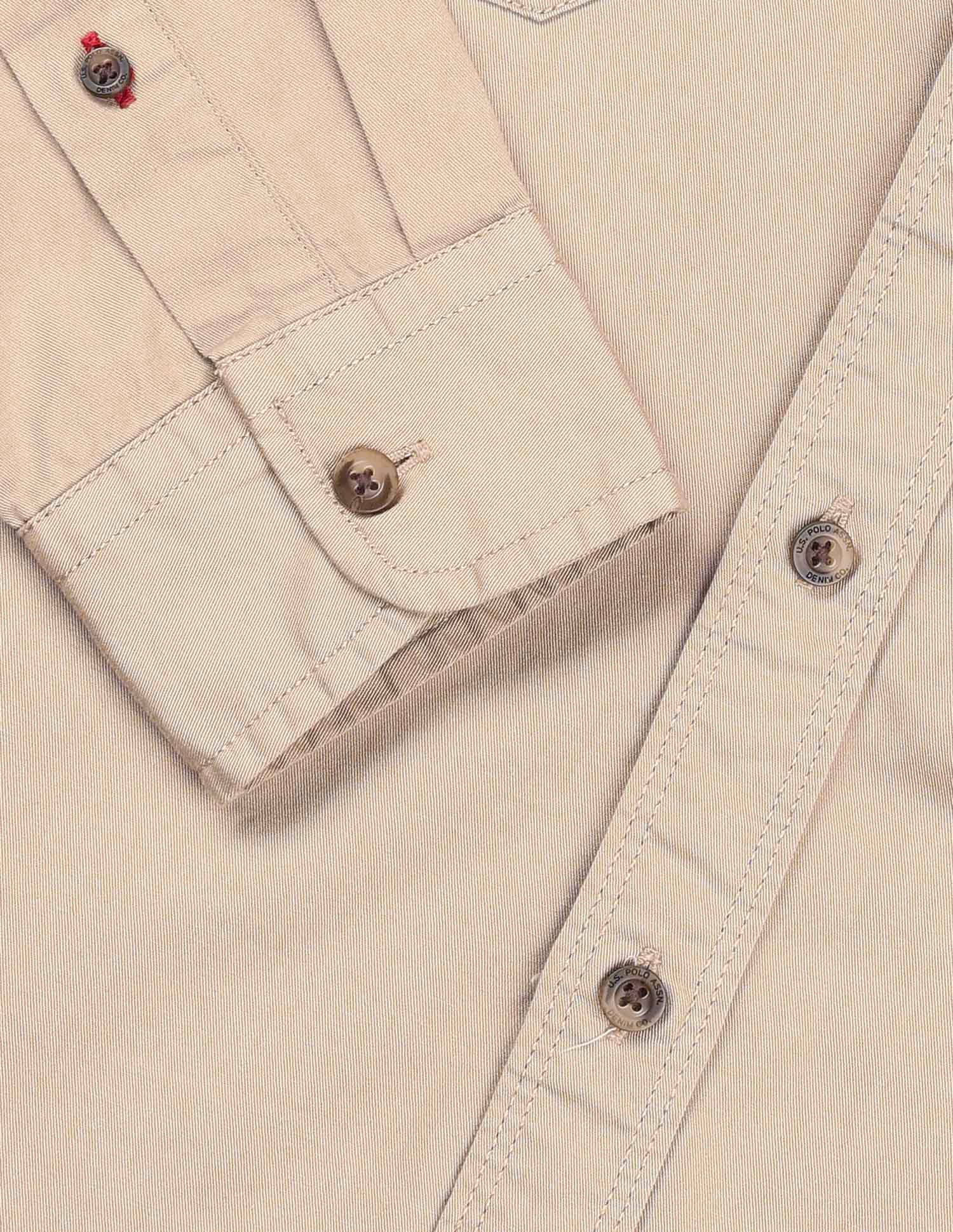 Utility Twill Shirt Light Khaki - U.S. POLO ASSN. | Large