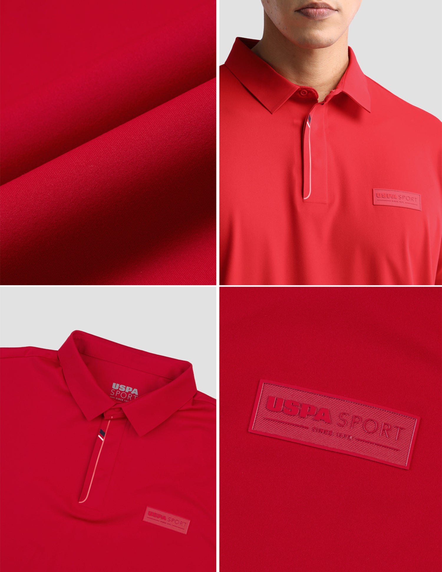 Solid Slim Fit Active Polo Shirt Red - U.S. Polo Assn. India | Large