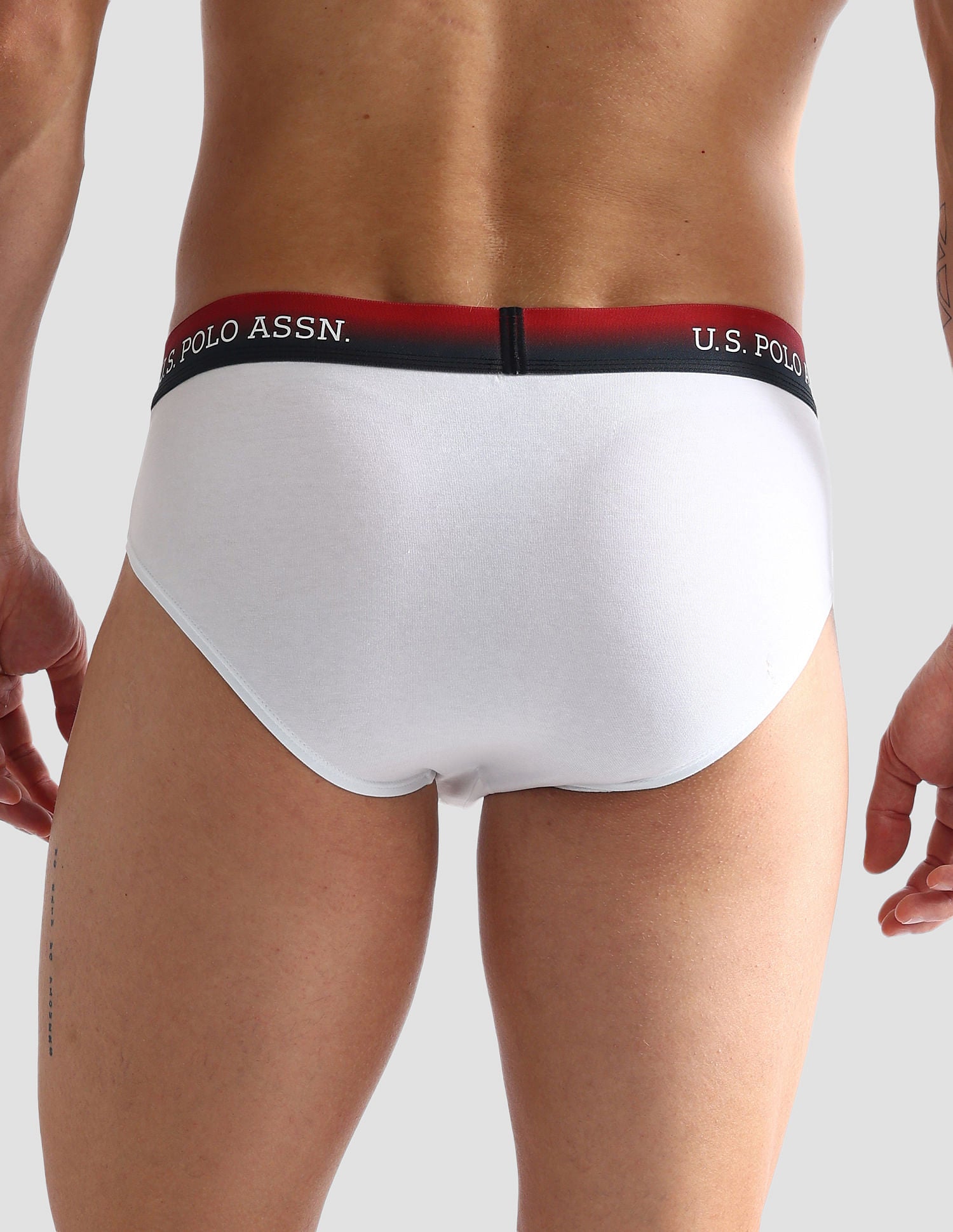 Ombre Waistband Solid OEB05 Briefs - Pack Of 2 Navy and White - U.S. POLO ASSN. | Large