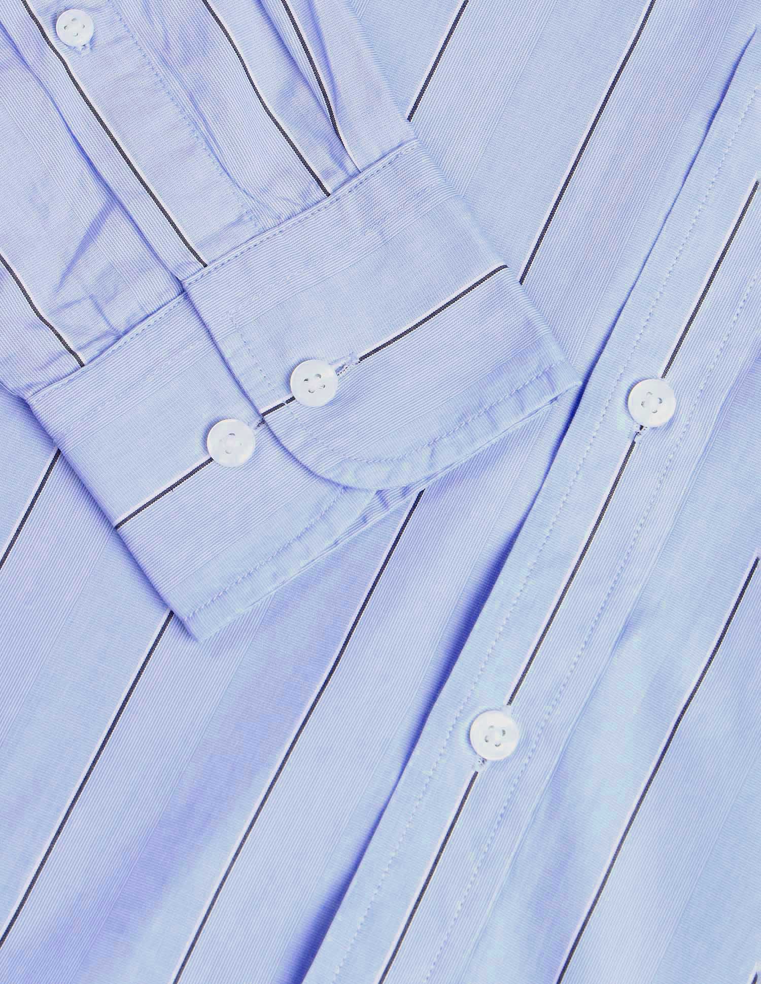 Tailored Fit Vertical Striped Shirt Light Blue - U.S. Polo Assn. India | Large