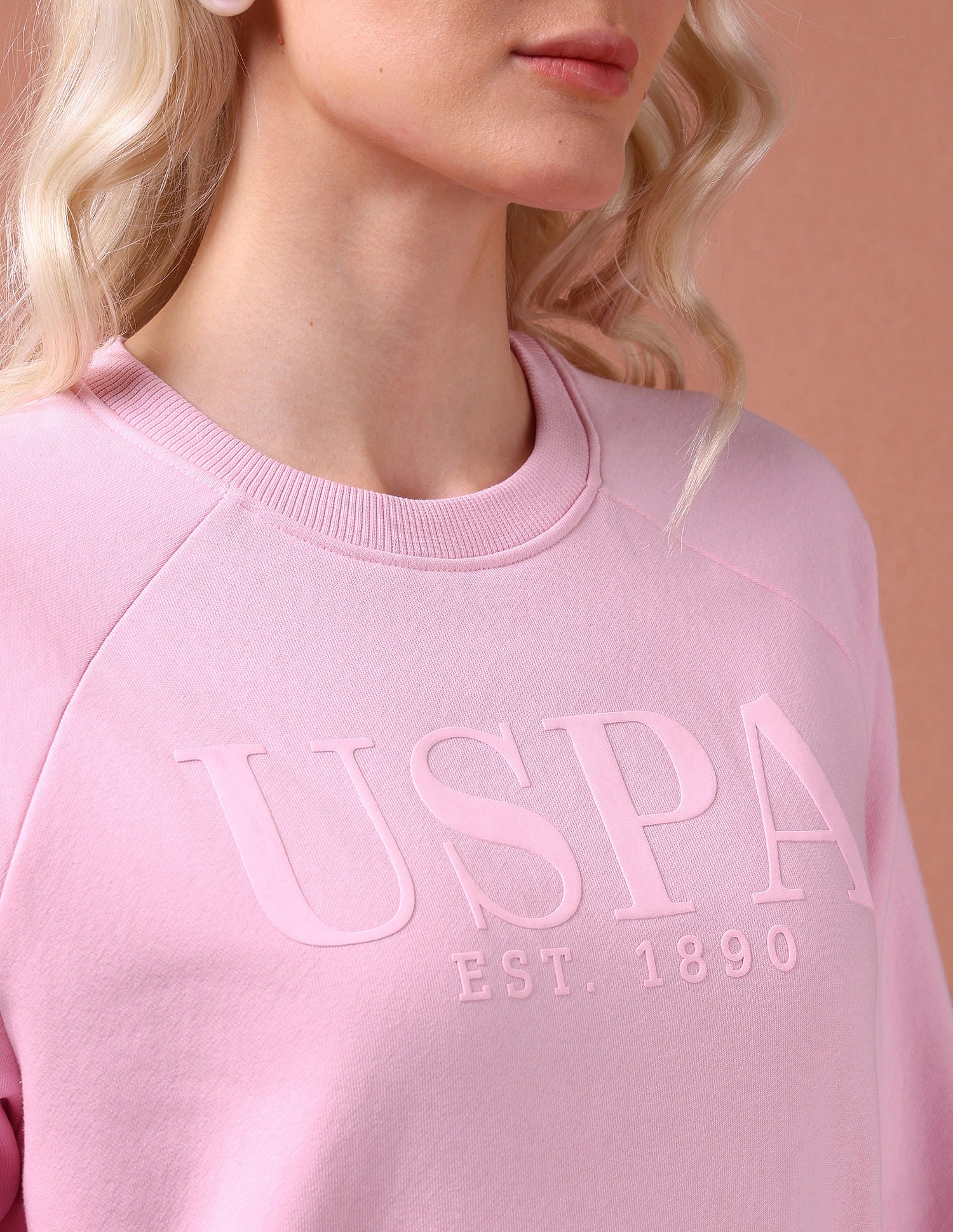 HD Print Raglan Sleeve Sweatshirt Light Pink - U.S. POLO ASSN. | Large