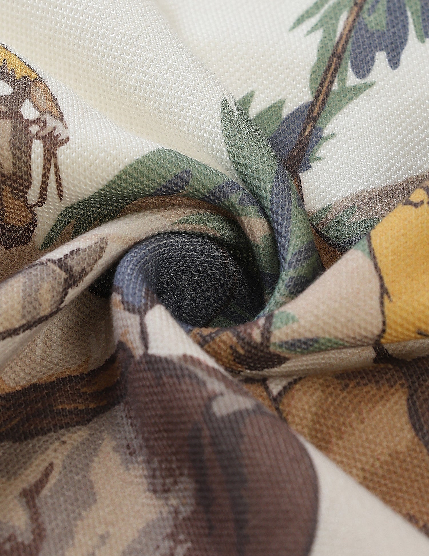 Graphic Brand Printed Regular Fit Polo Shirt Ivory - U.S. Polo Assn. India | Large