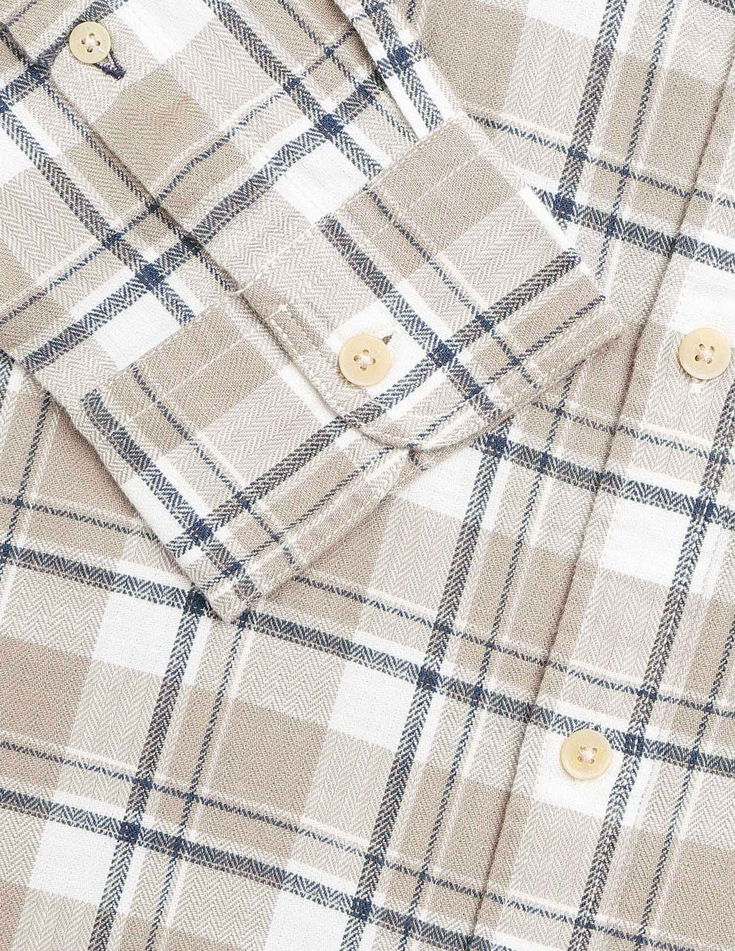 Tartan Checked Herringbone Shirt Khaki - U.S. POLO ASSN. | Large