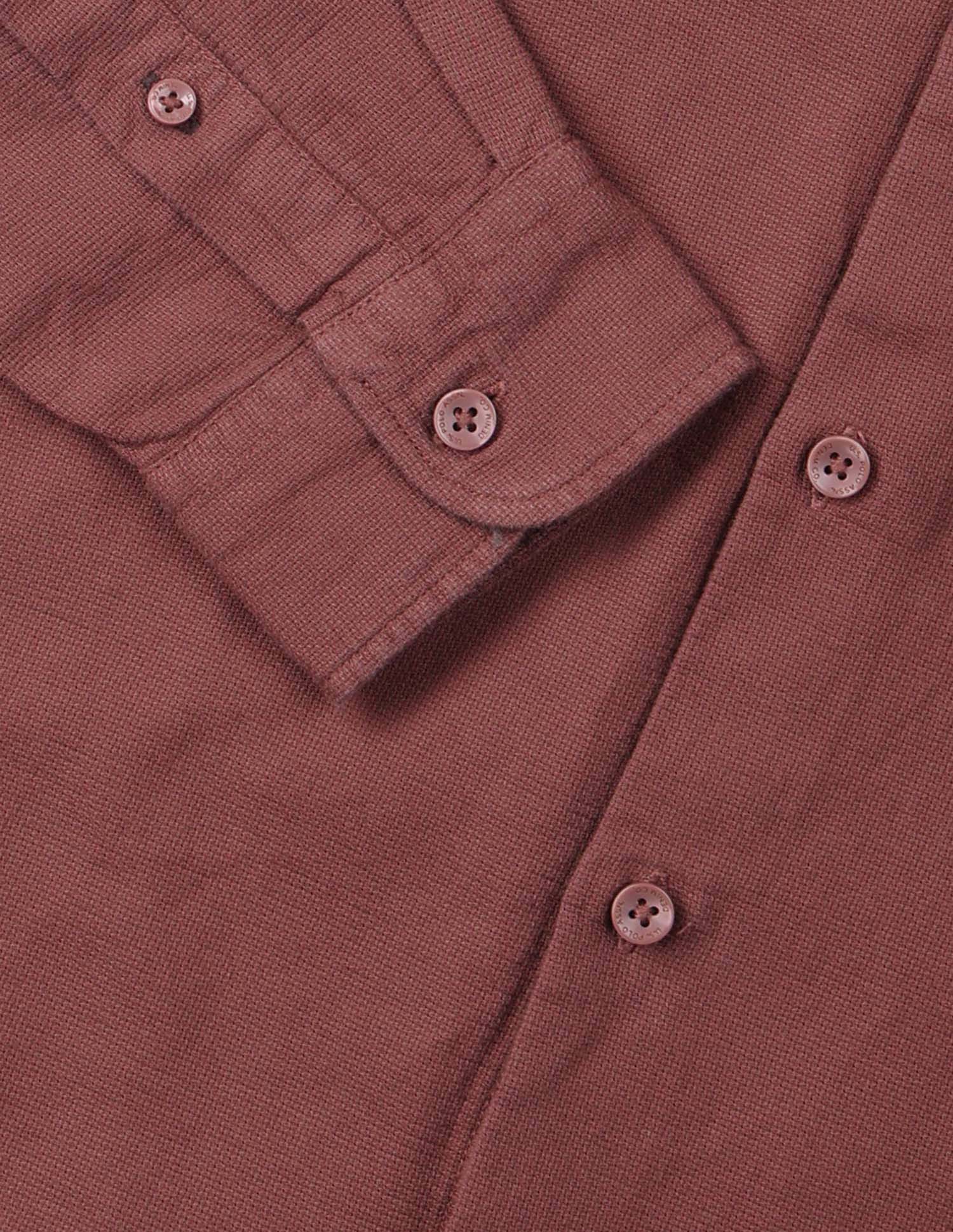 Solid Pure Cotton Dobby Shirt Rust - U.S. Polo Assn. India | Large