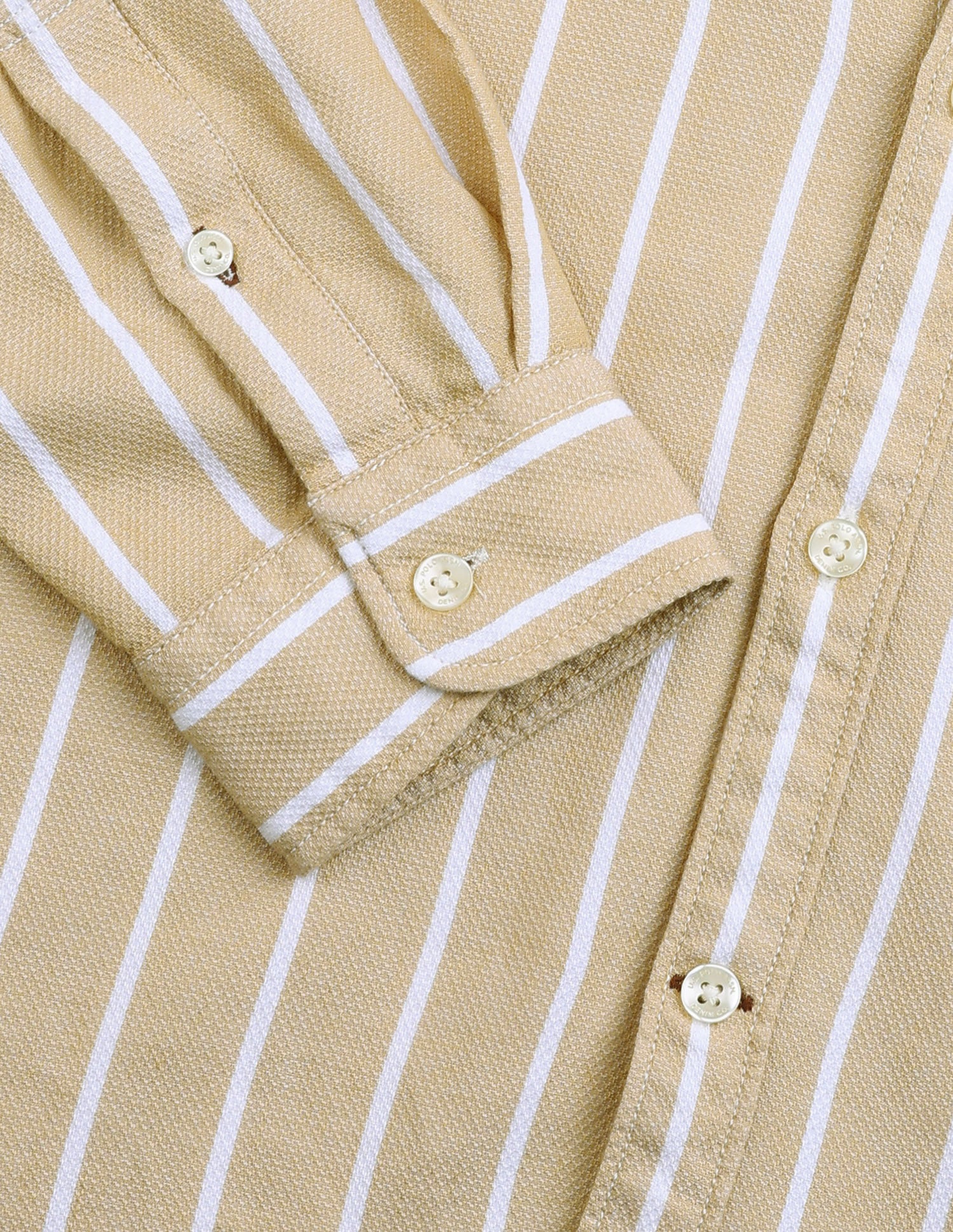 Vertical Striped Regular Fit Shirt Beige - U.S. Polo Assn. India | Large