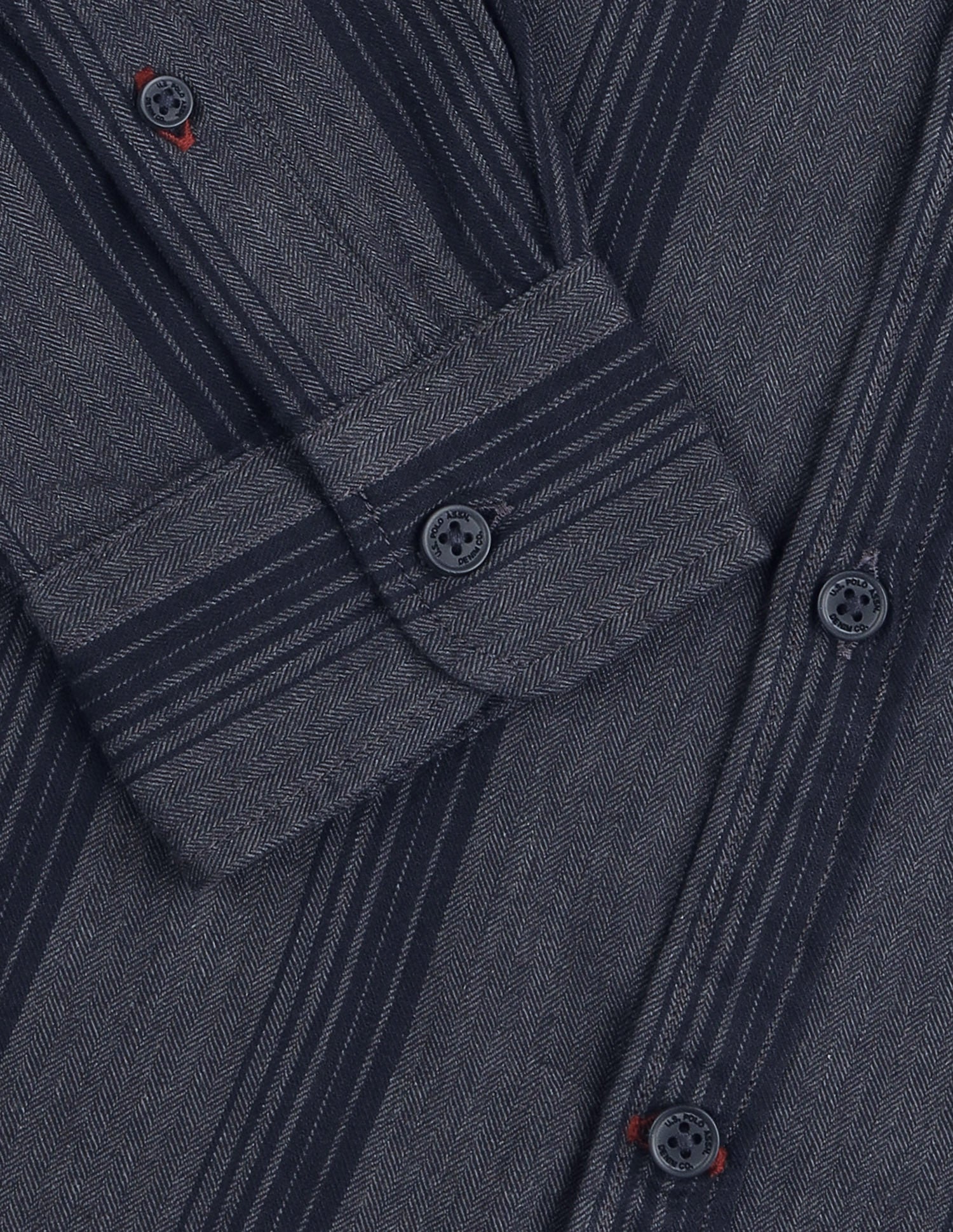 Vertical Striped Twill Shirt Grey - U.S. Polo Assn. India | Large