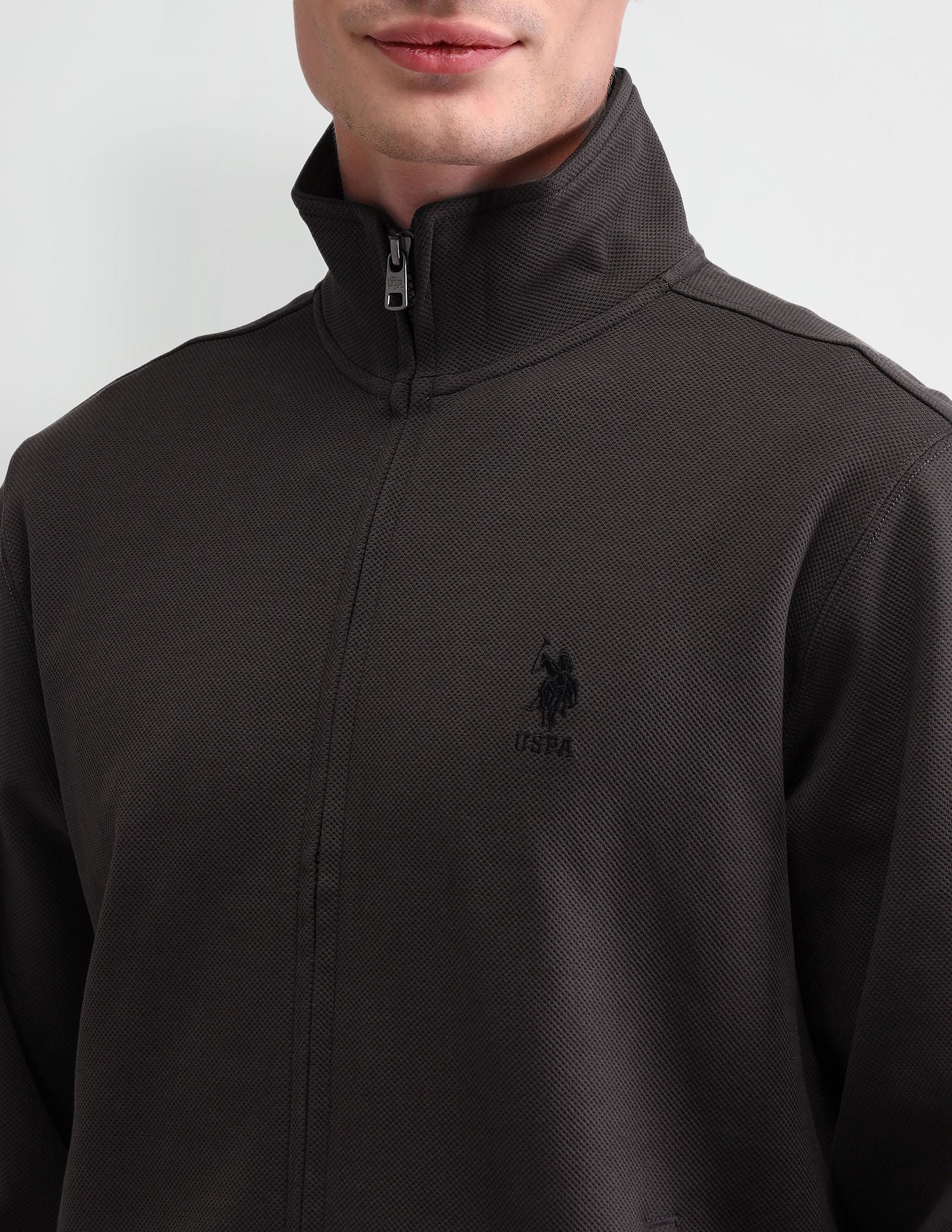 High Neck Slim Fit Sweatshirt Grey - U.S. POLO ASSN. | Large