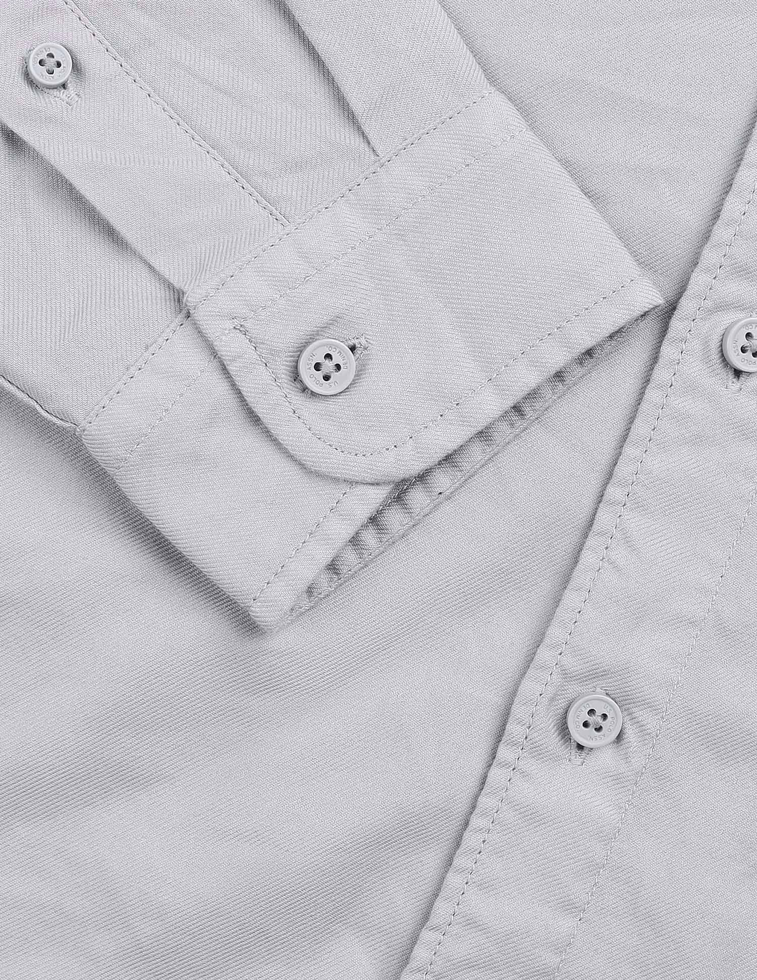 Solid Slim Fit Monochrome Shirt Light Grey - U.S. POLO ASSN. | Large