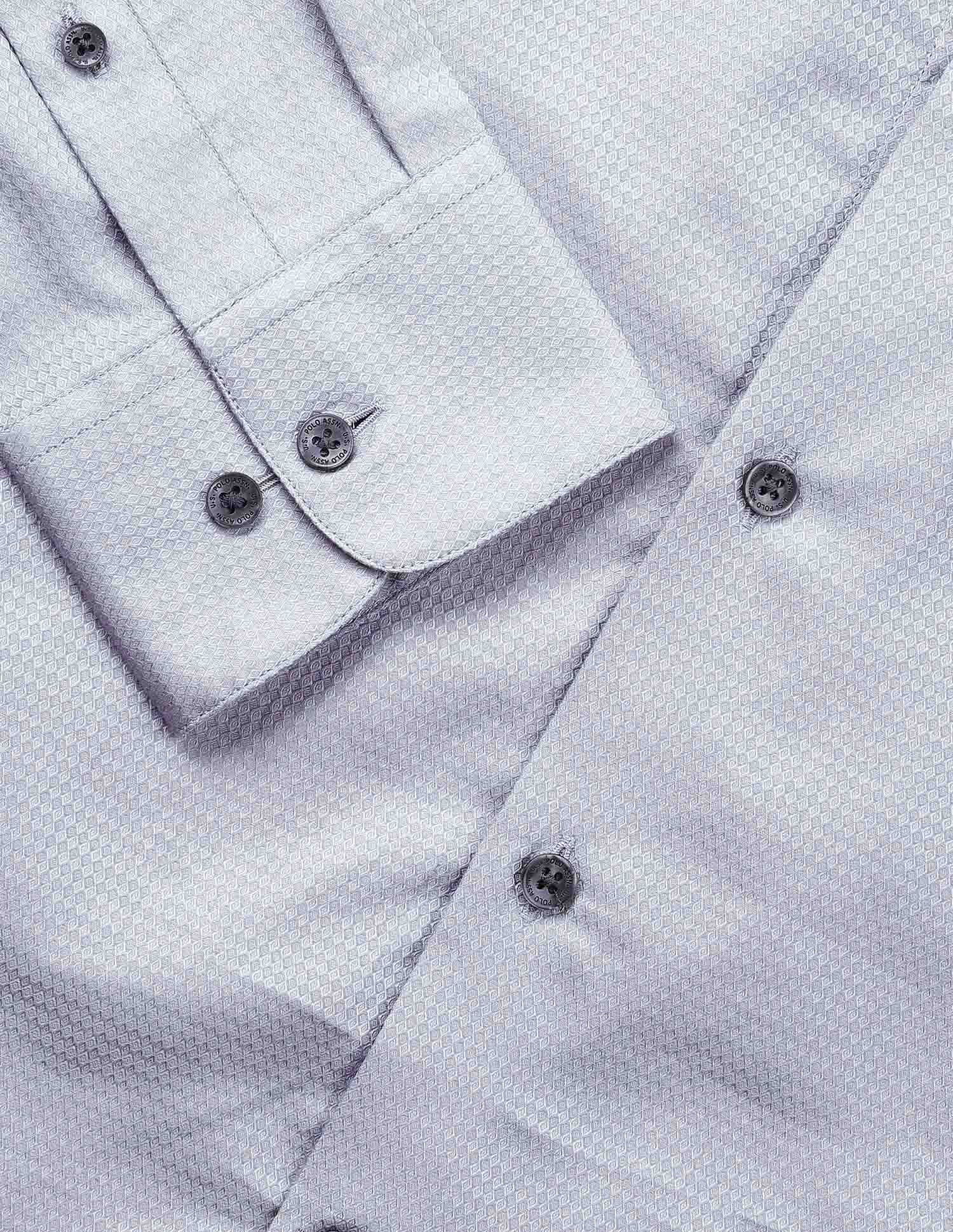 Tailored Fit Textured Shirt Light Grey - U.S. Polo Assn. India | Large