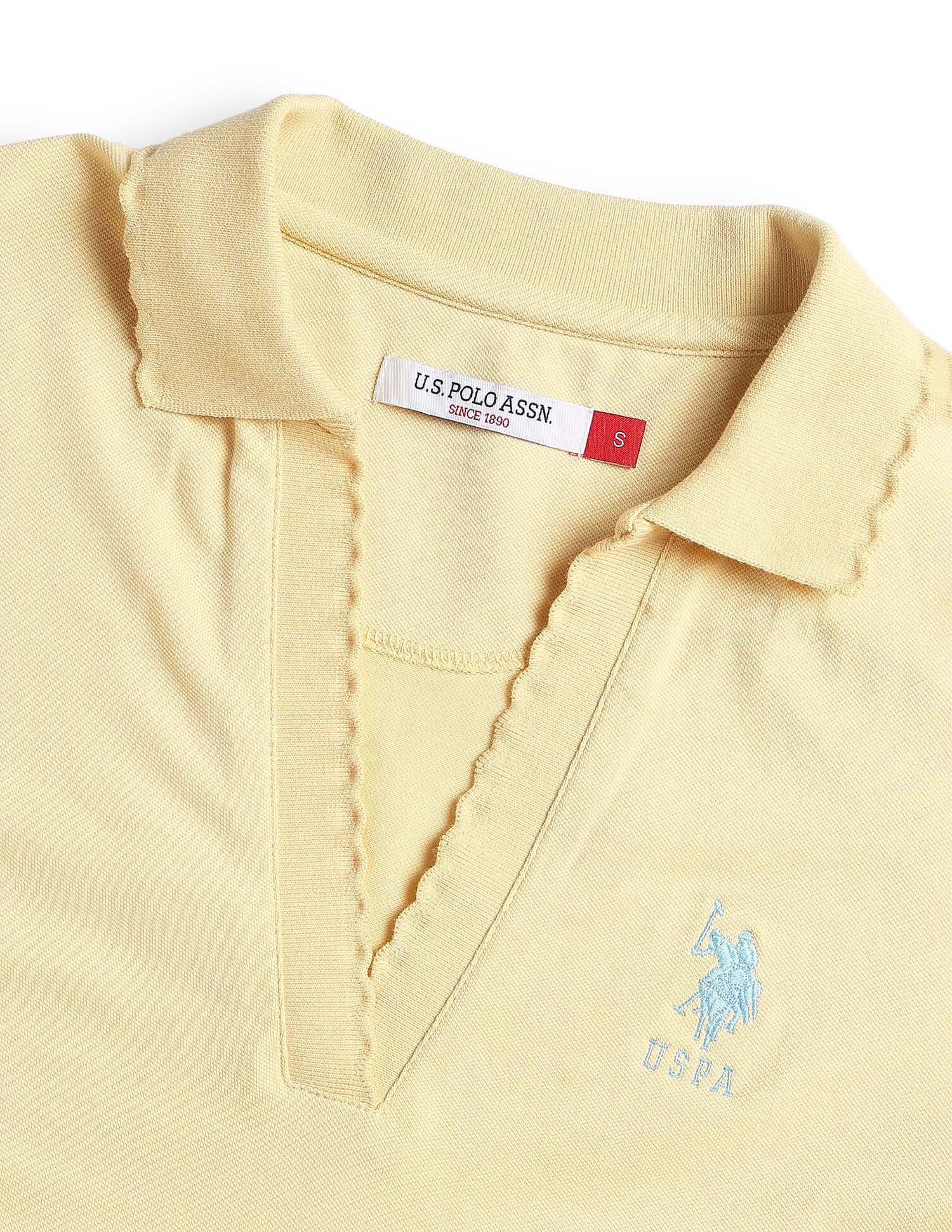 Solid Regular Fit Polo Shirt Light Yellow - U.S. Polo Assn. India | Large