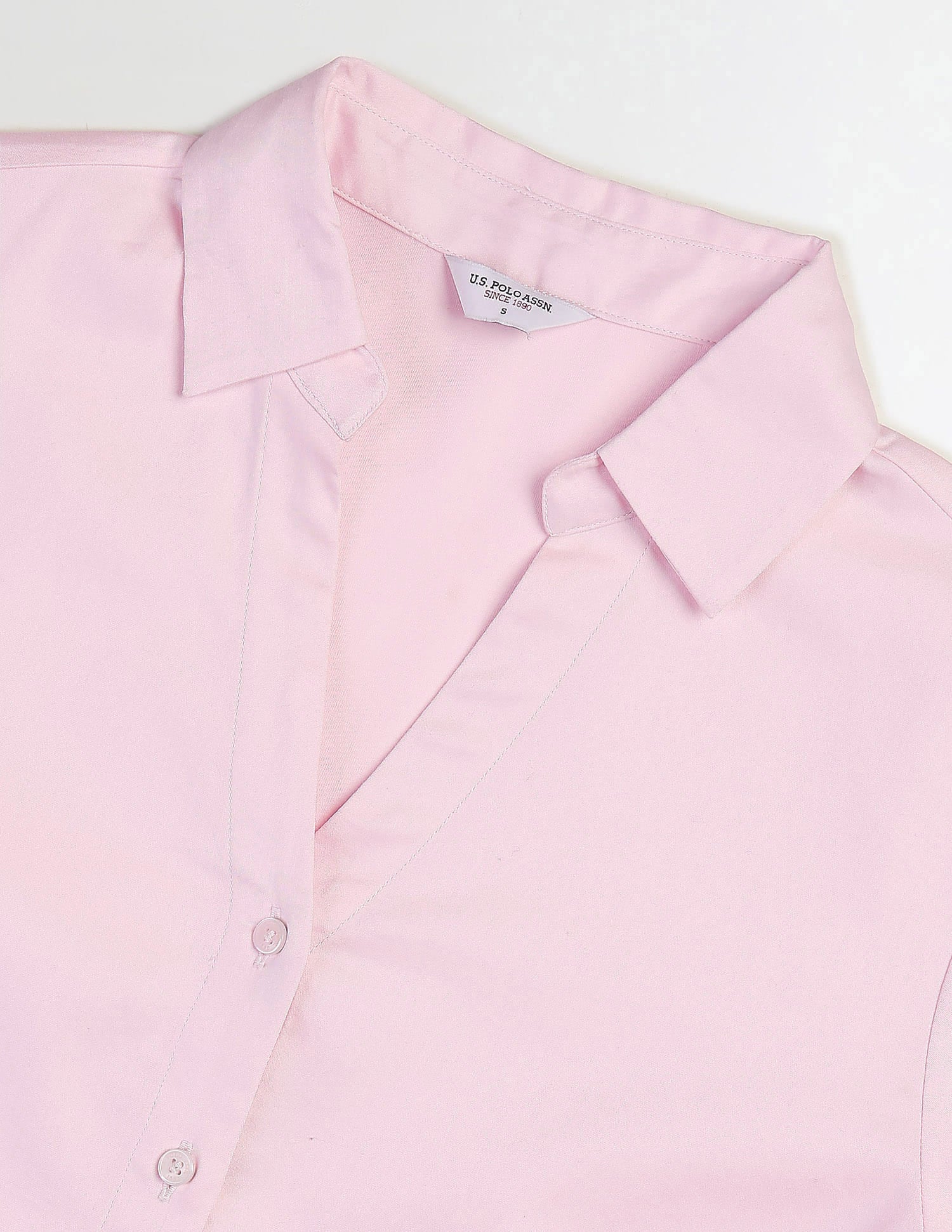 Regular Fit Solid Shirt Light Pink - U.S. Polo Assn. India | Large