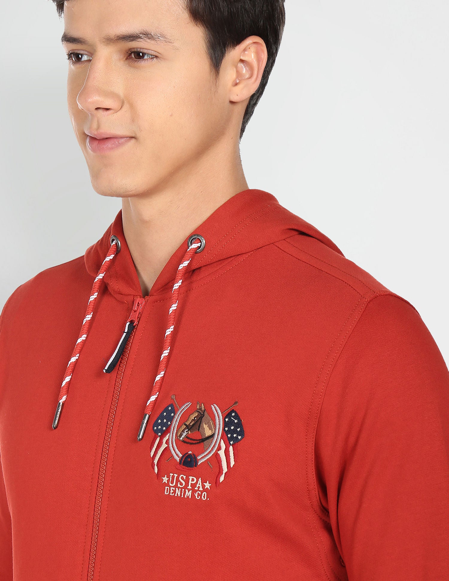 Solid Hooded Sweatshirt Red - U.S. POLO ASSN. | Large