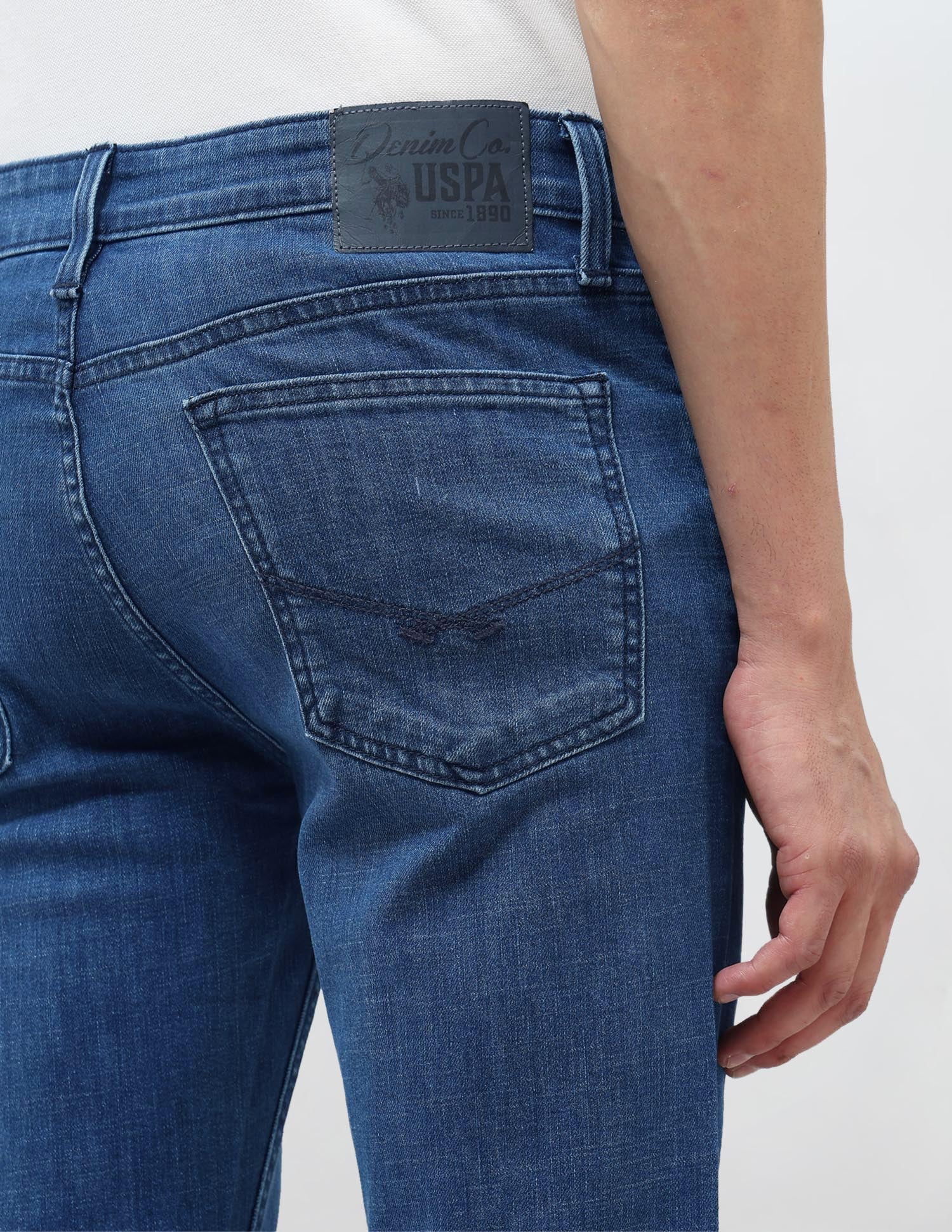 Regallo Skinny Fit Blue Jeans Med Blue - U.S. Polo Assn. India | Large