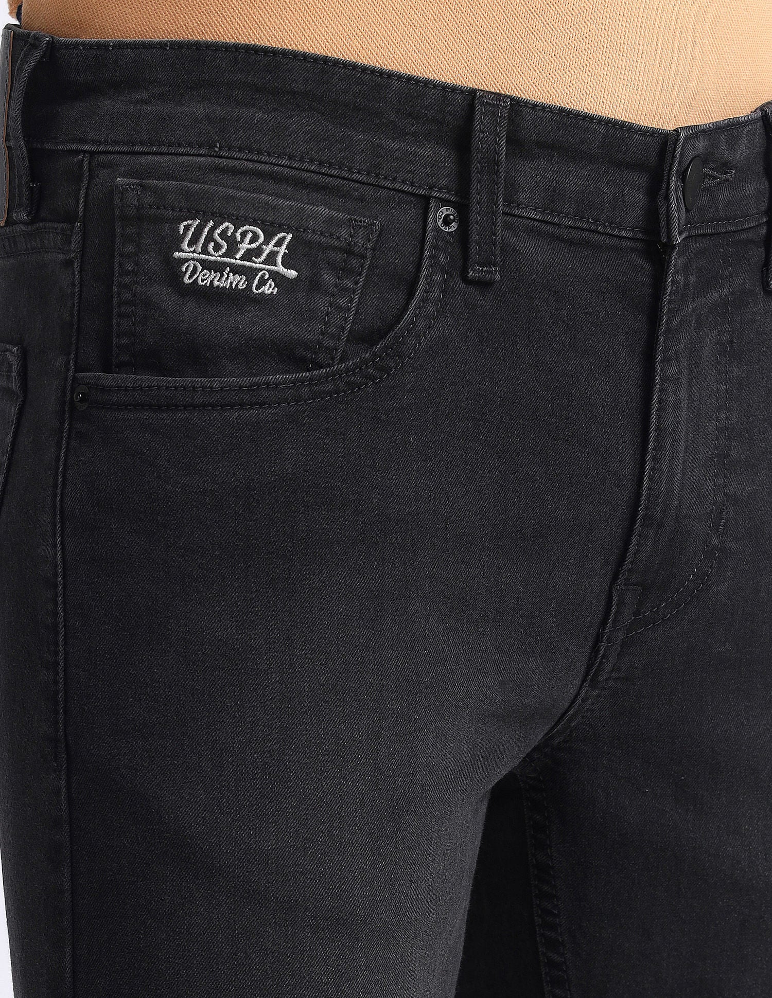 Regallo Skinny Fit Black Jeans Black - U.S. Polo Assn. India | Large