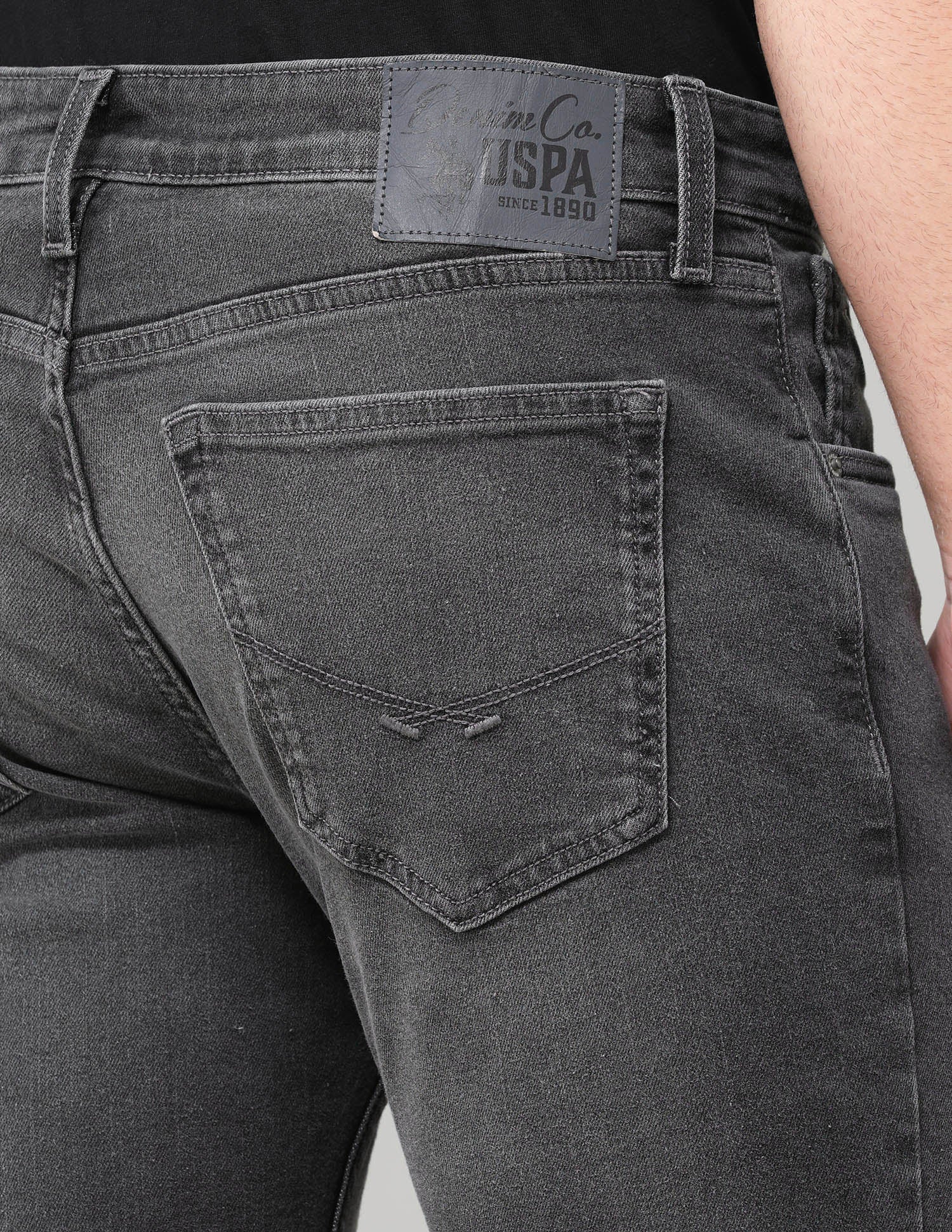 Brandon Slim Tapered Fit Grey Jeans Grey - U.S. Polo Assn. India | Large