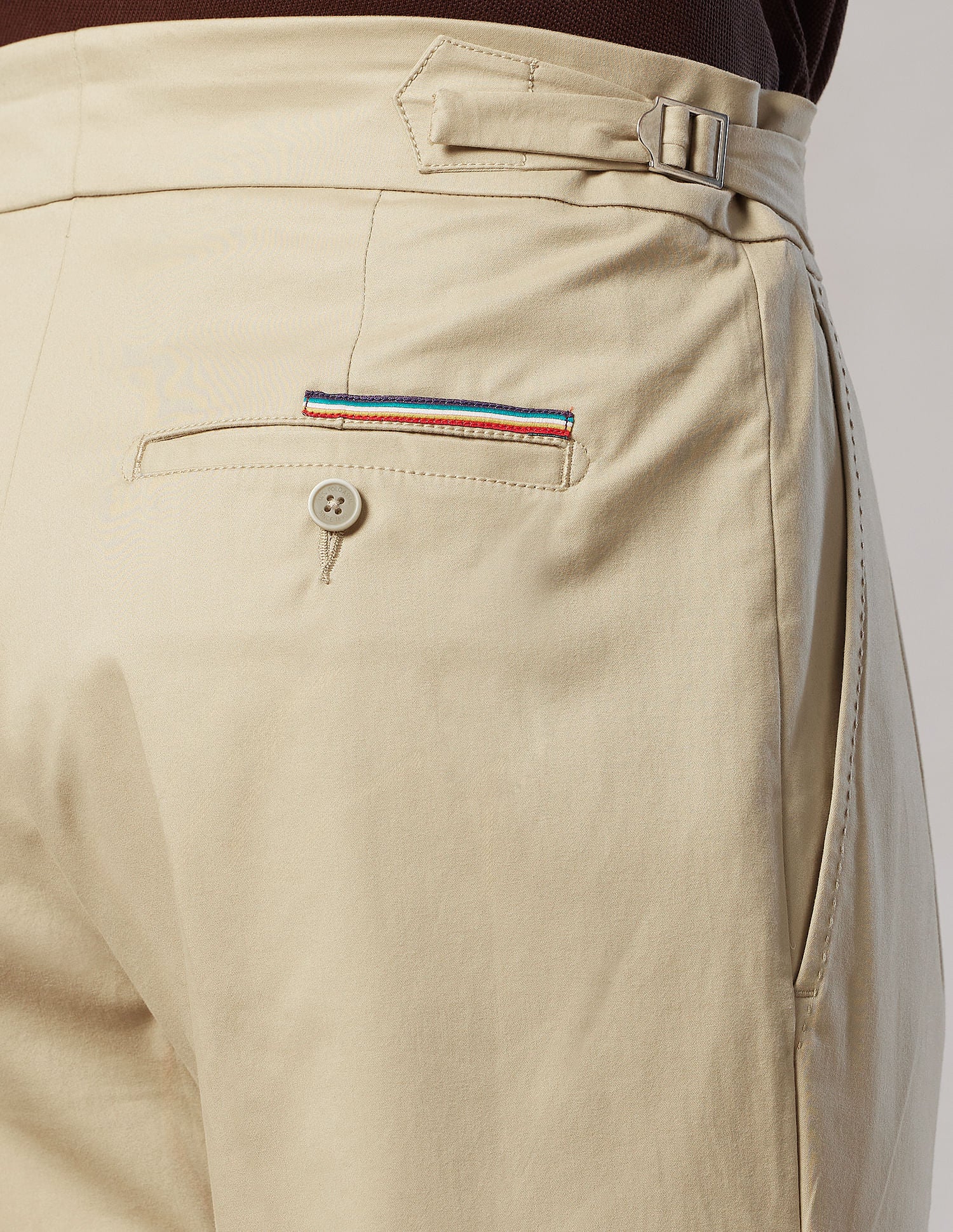 Pacho X Denver Slim Pleated Trousers Beige - U.S. POLO ASSN. | Large
