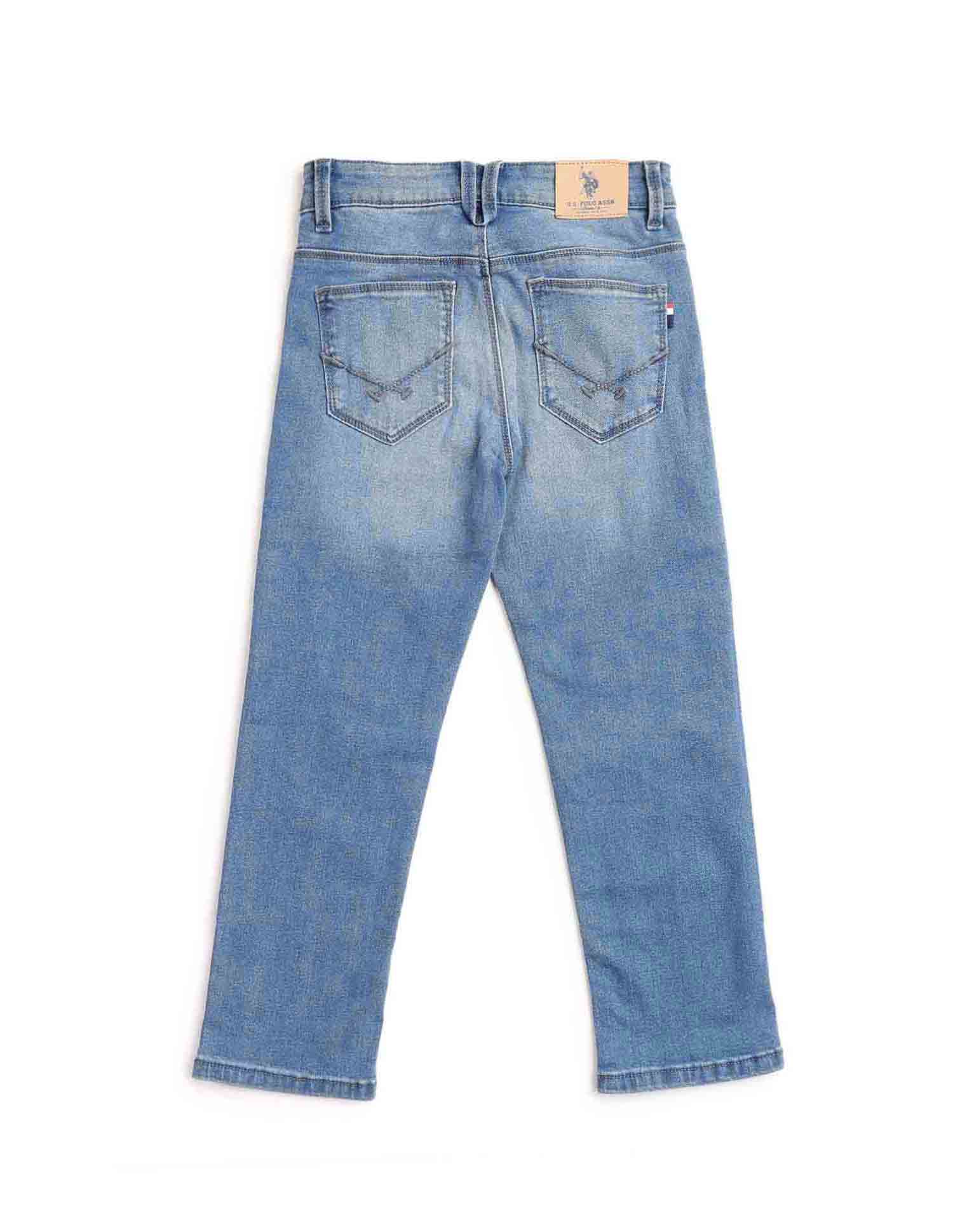 Boys Relaxed Fit Blue Jeans Light Blue - U.S. POLO ASSN. | Large