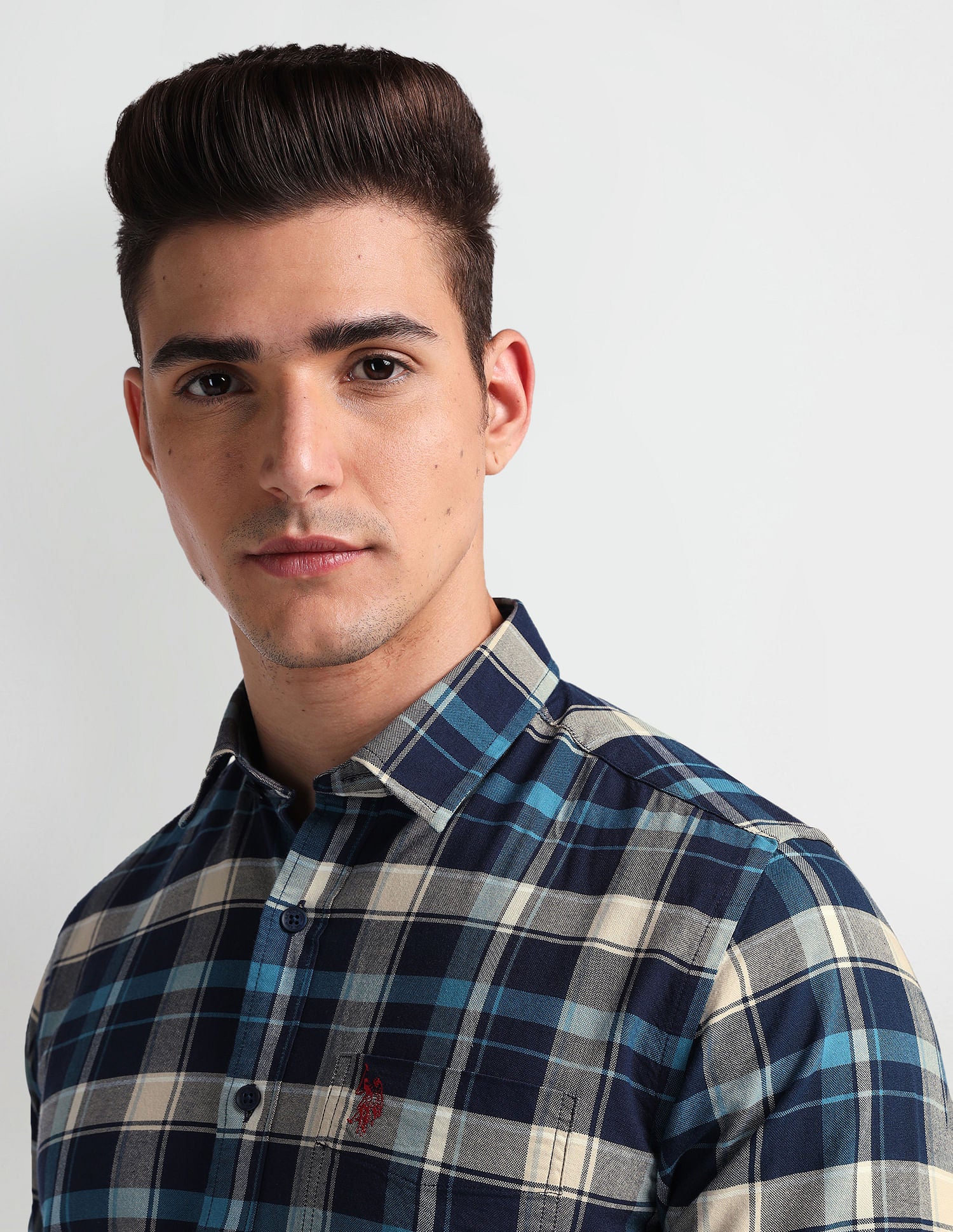 Plaid Check Oxford Shirt Navy - U.S. POLO ASSN. | Large