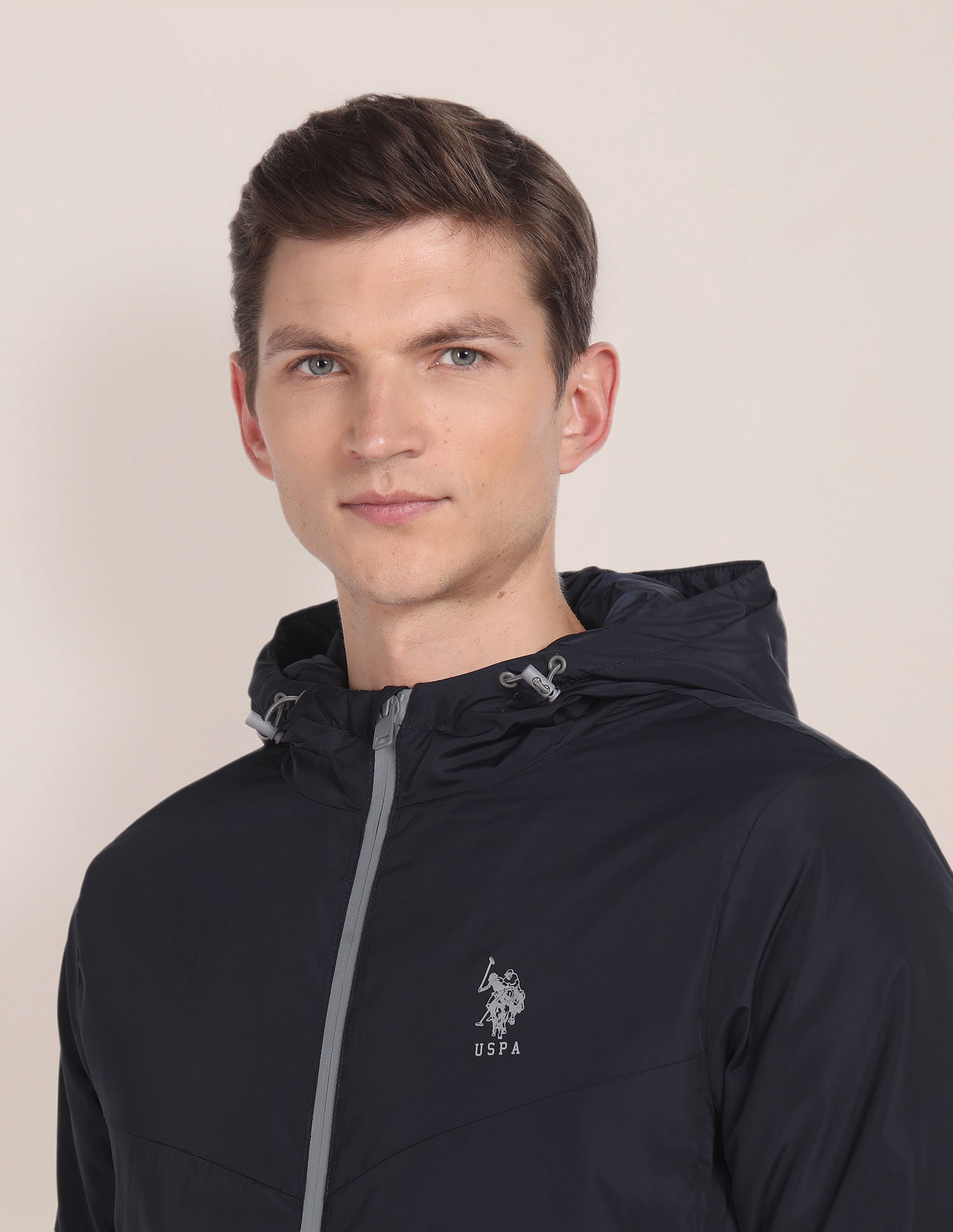 Solid Hooded Jacket Navy - U.S. POLO ASSN. | Large