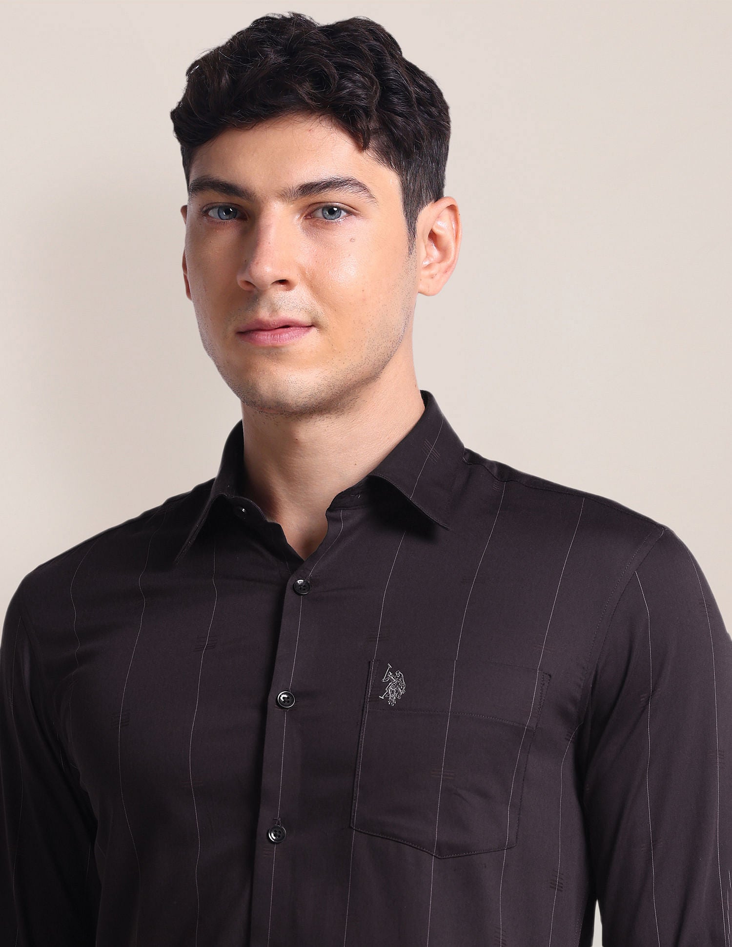 Vertical Stripe Regular Fit Shirt Wine - U.S. POLO ASSN. | Large