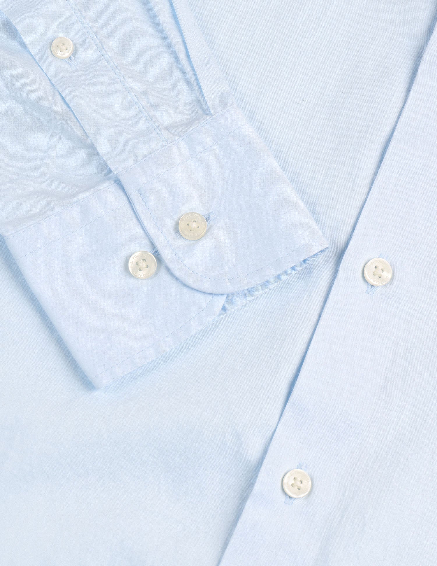 Pure Cotton Satin Shirt Light Blue - U.S. POLO ASSN. | Large