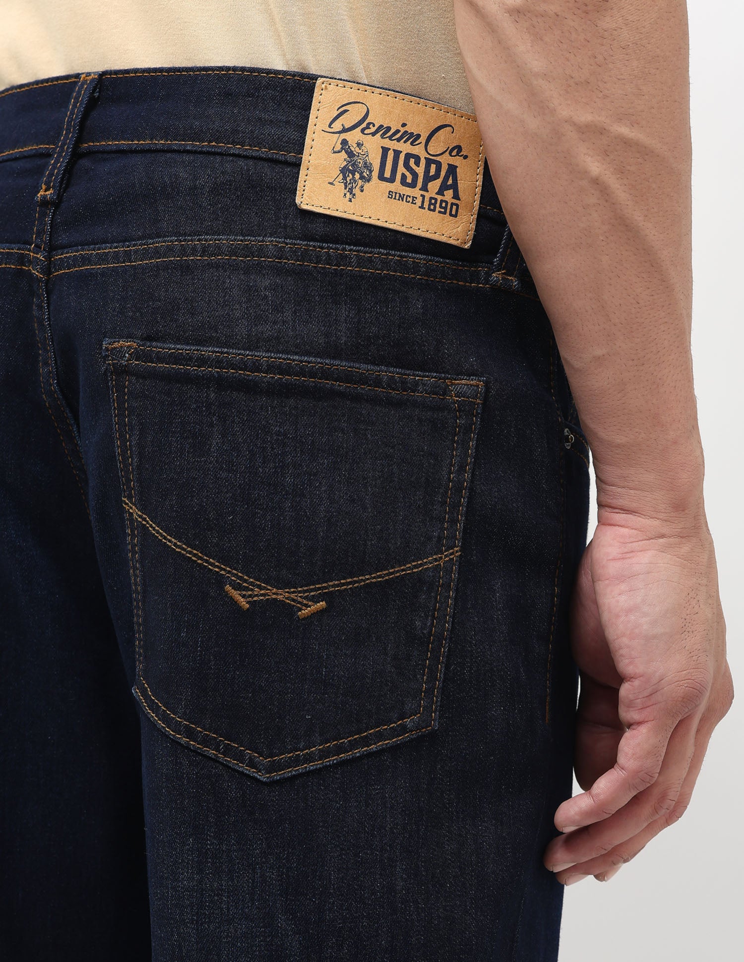 Cole Comfort Cropped Fit Blue Jeans Dark Wash - U.S. POLO ASSN. | Large