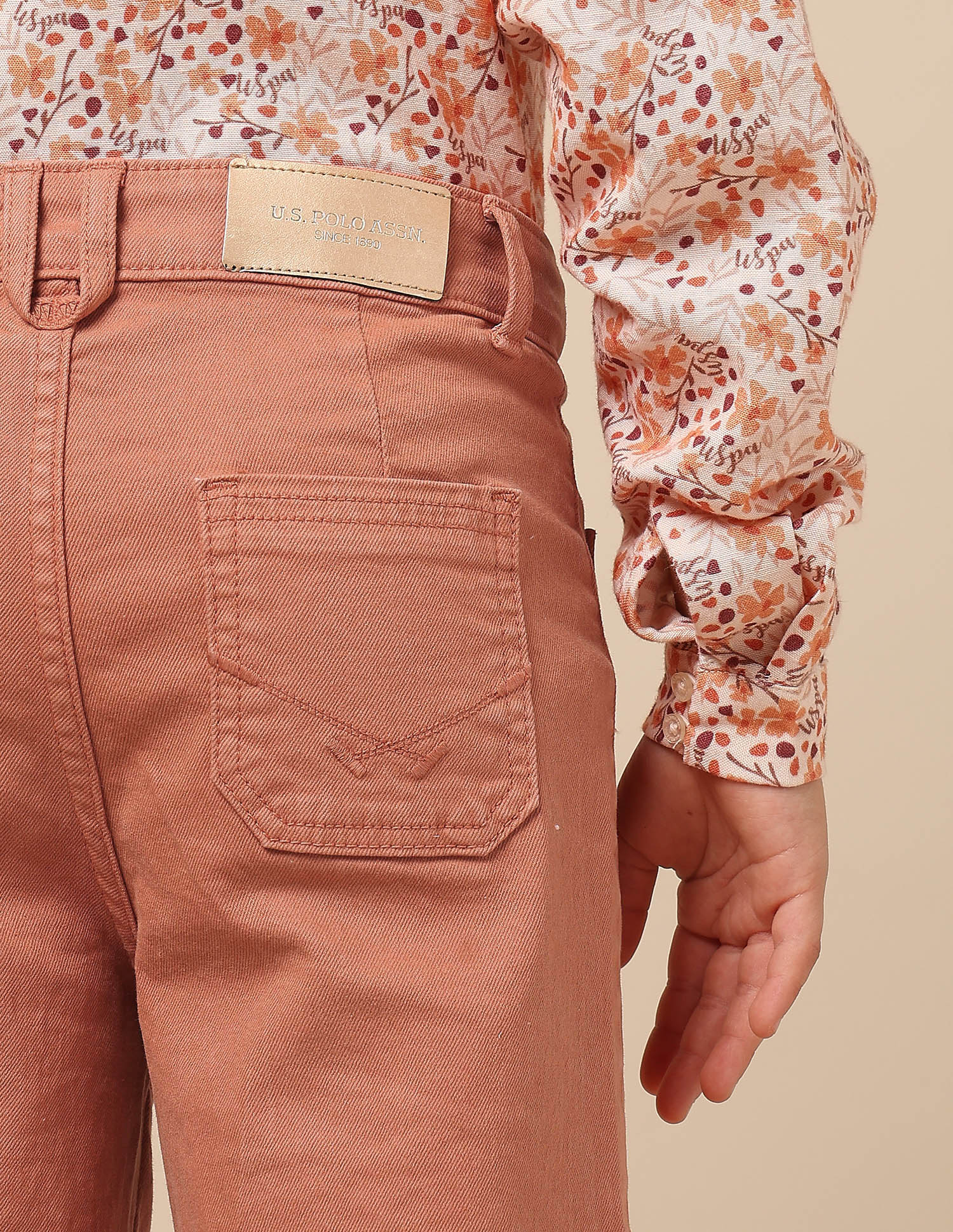 Girls Wide Leg Fit High Rise Jeans Rust - U.S. POLO ASSN. | Large