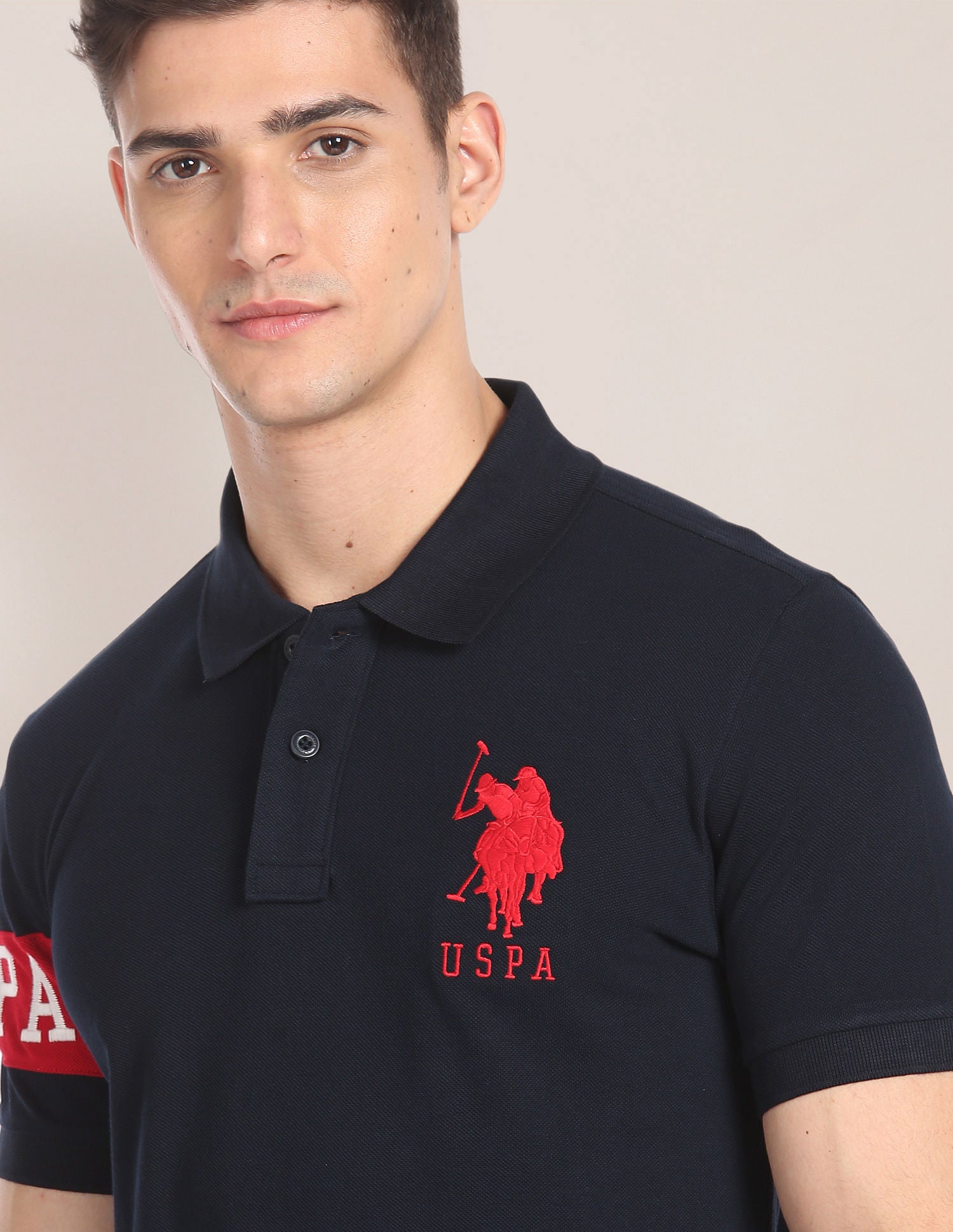 Solid Pique Polo Shirt Navy - U.S. POLO ASSN. | Large