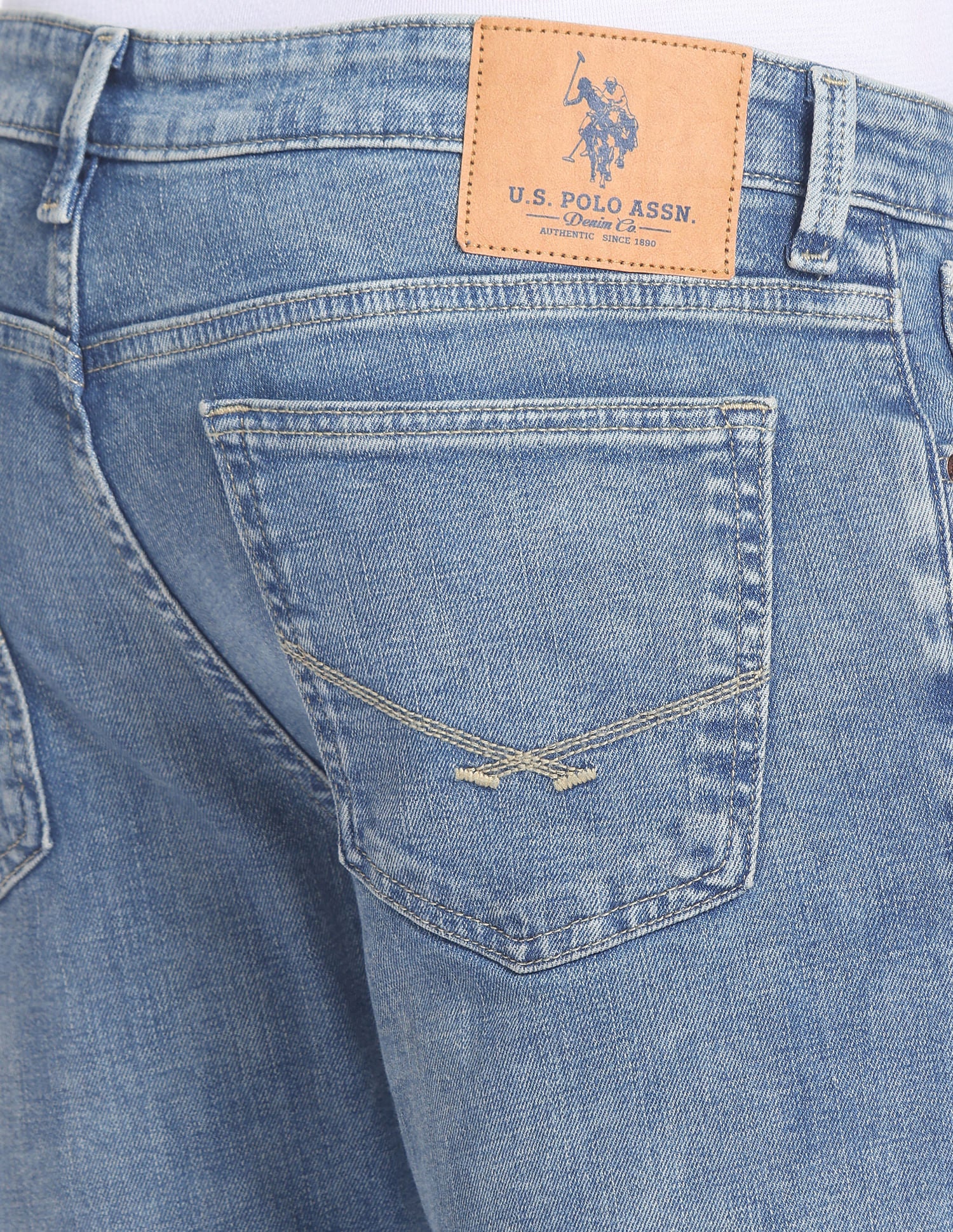 Mid Rise Slim Tapered Fit Jeans Blue - U.S. Polo Assn. India | Large