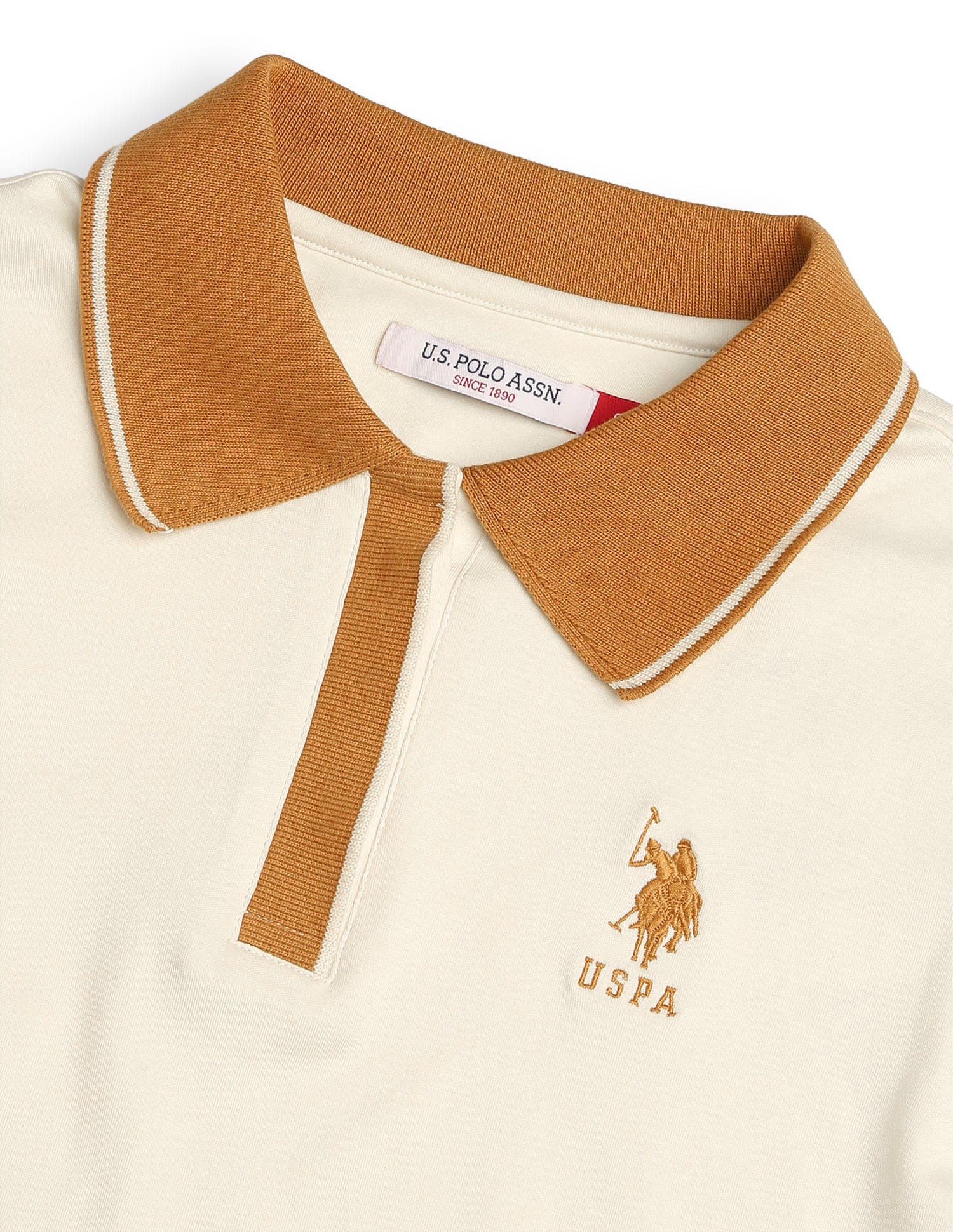 Regular Fit Brand Printed T-Shirt Ecru - U.S. Polo Assn. India | Large