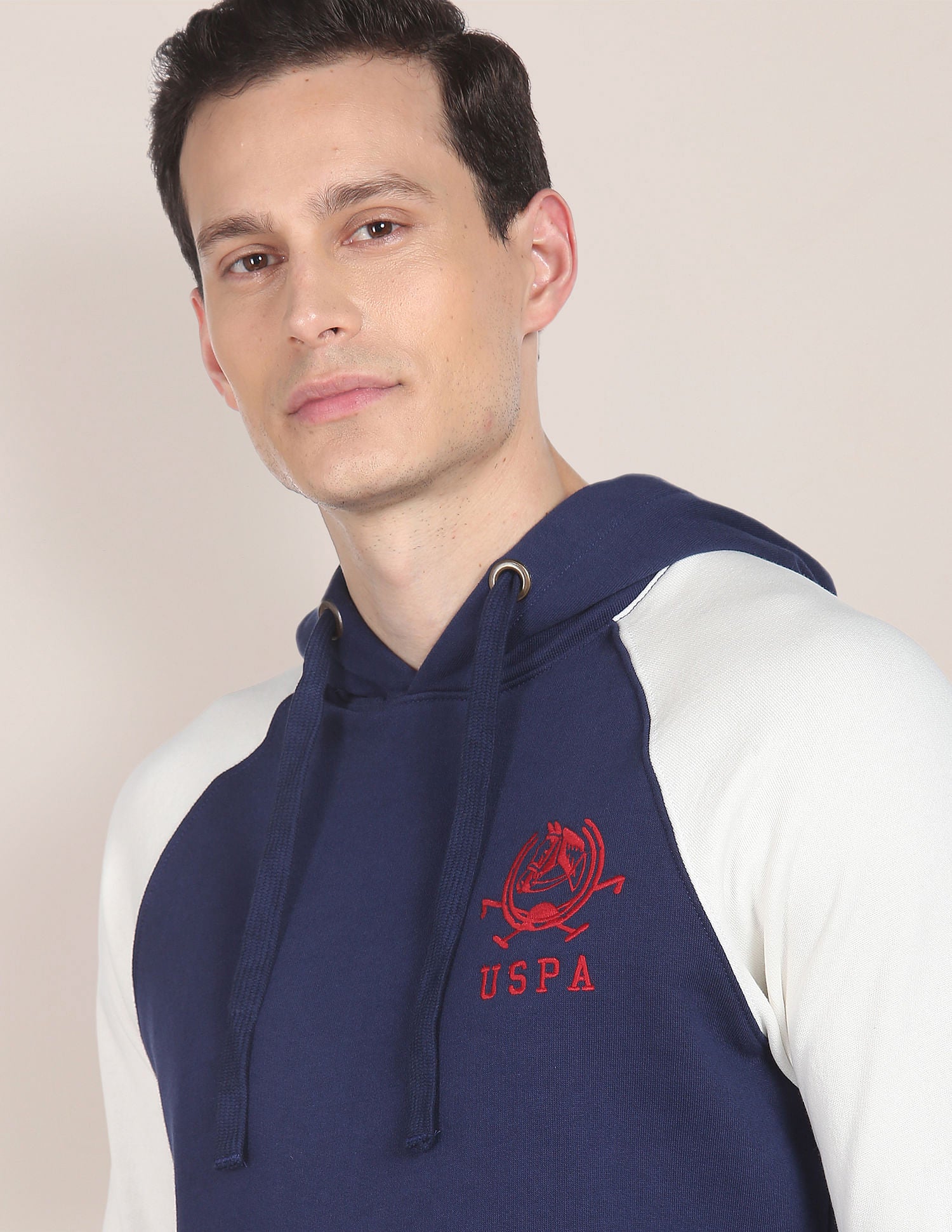 Colour Block Hooded Sweatshirt Navy - U.S. POLO ASSN. | Large