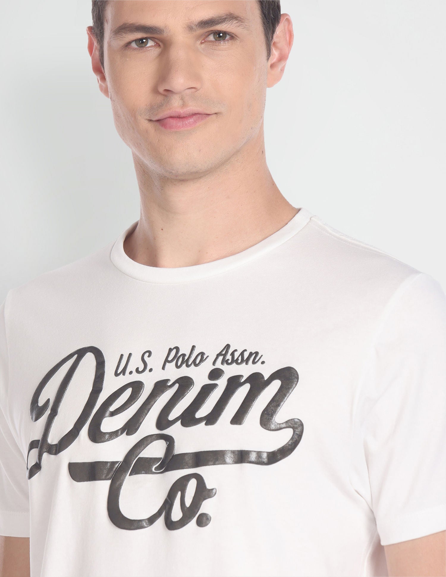 Brand Print Muscle Fit T-Shirt White - U.S. POLO ASSN. | Large