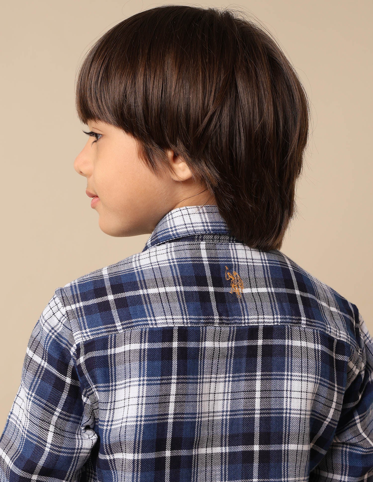 Boys All Over Printed Regular Fit Shirt Dark Blue - U.S. POLO ASSN. | Large