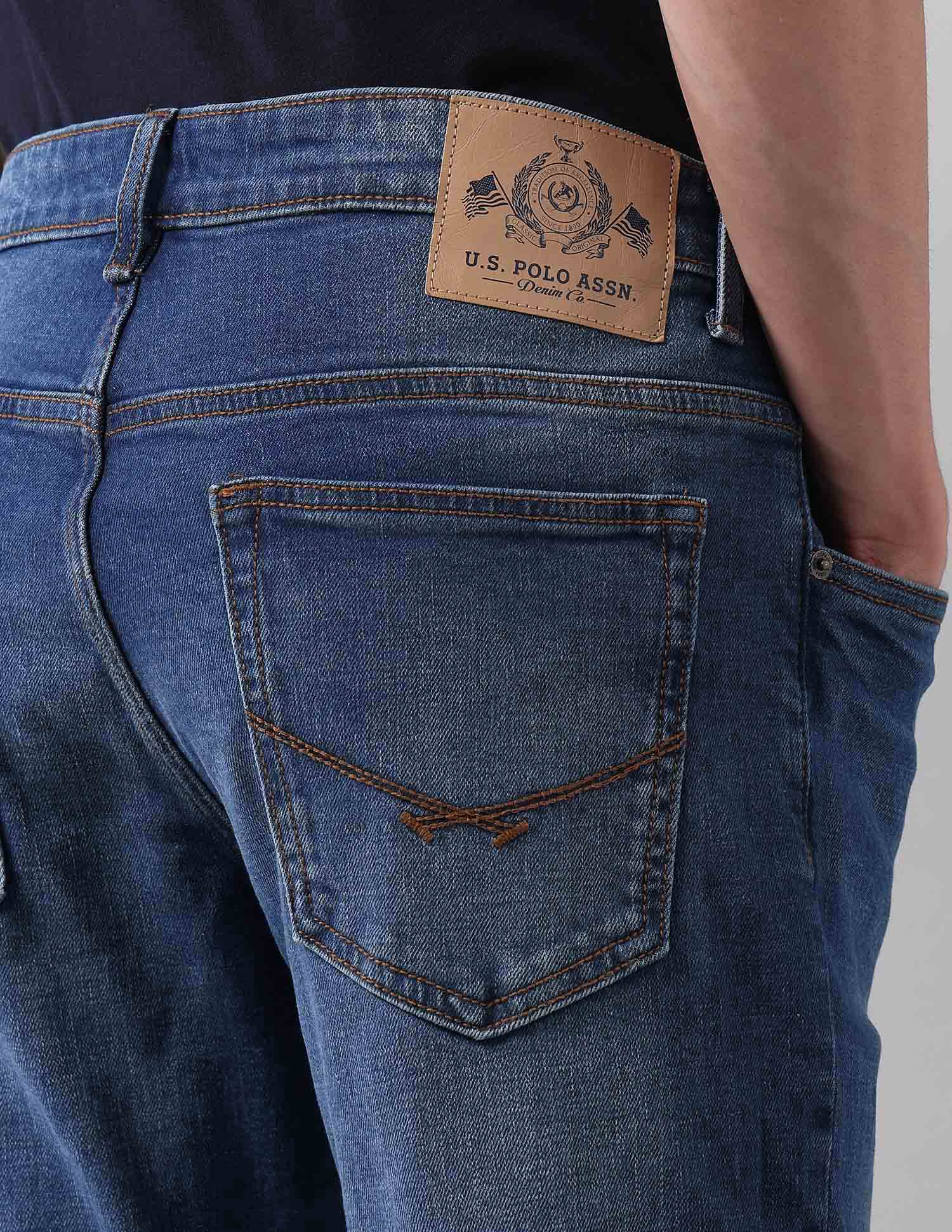 Brandon Slim Tapered Fit Blue Jeans Blue - U.S. POLO ASSN. | Large