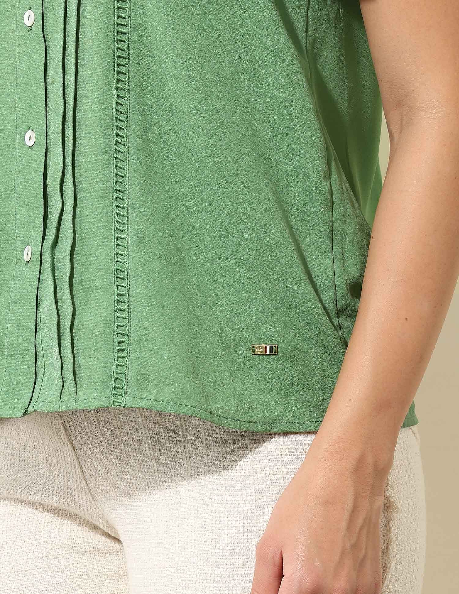 Pleated Solid Top Green - U.S. Polo Assn. India | Large