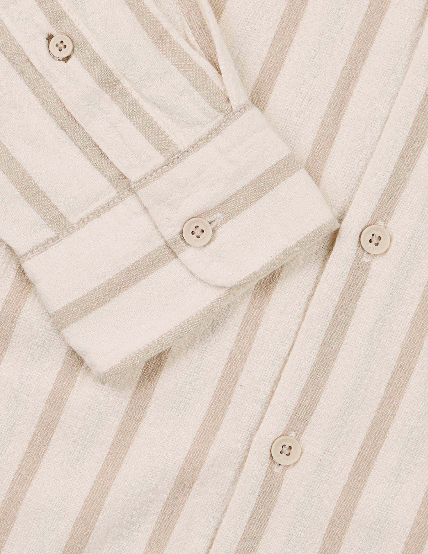 Vertical Striped Pure Cotton Shirt Ecru - U.S. Polo Assn. India | Large