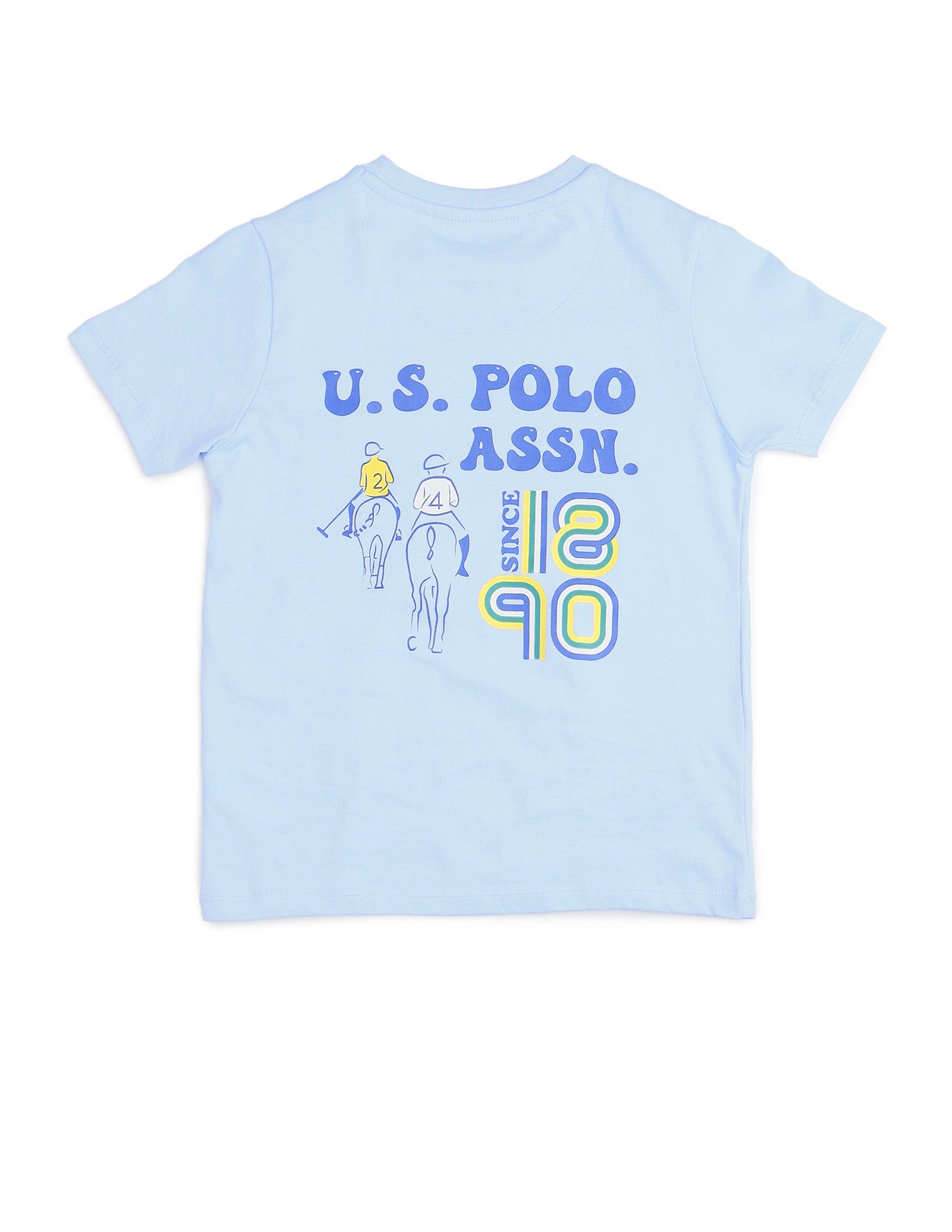 Boys Graphic Printed Regular Fit T Shirt Light Blue - U.S. POLO ASSN. | Large